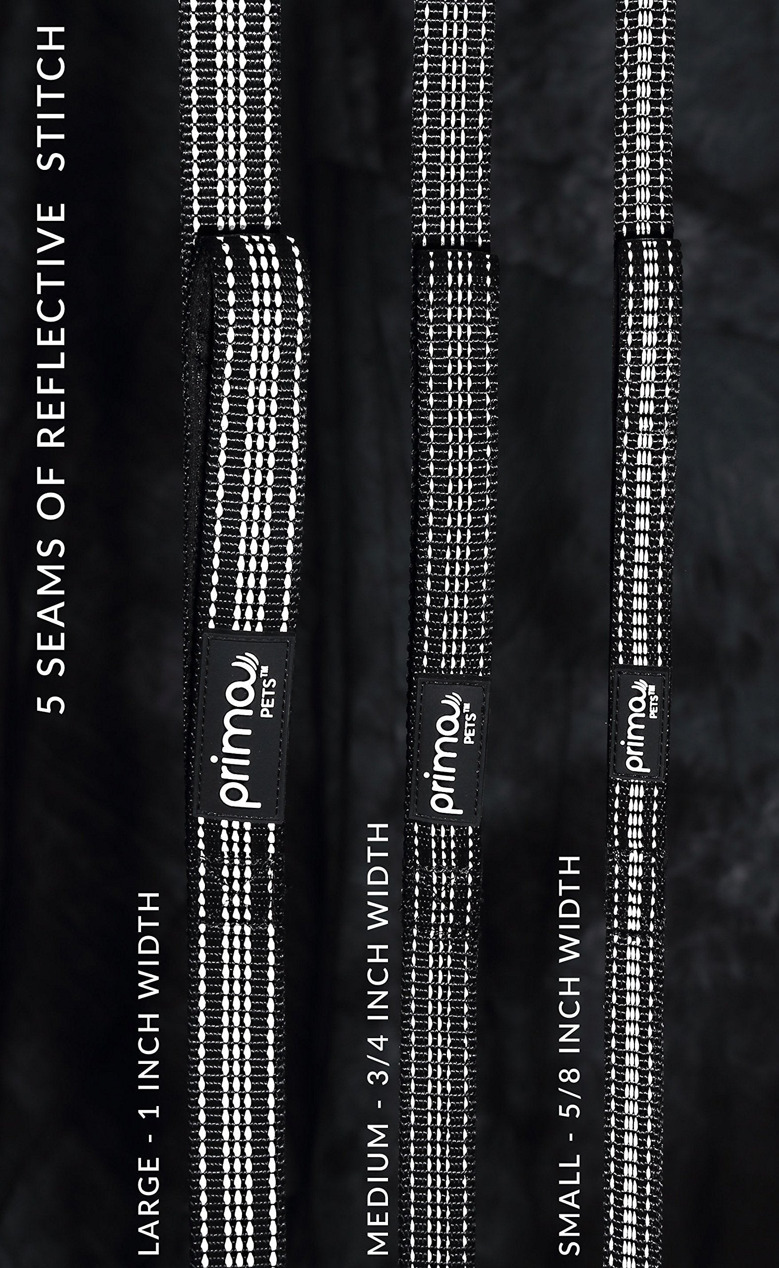 Reflective 4 Feet Nylon Dog Leash With Padded Double Handles, 2 Heavy Duty Neoprene Handles For Control Safety Training Durable Traffic Handle, For Medium To Large Dog (Large - 1' Width, Black)