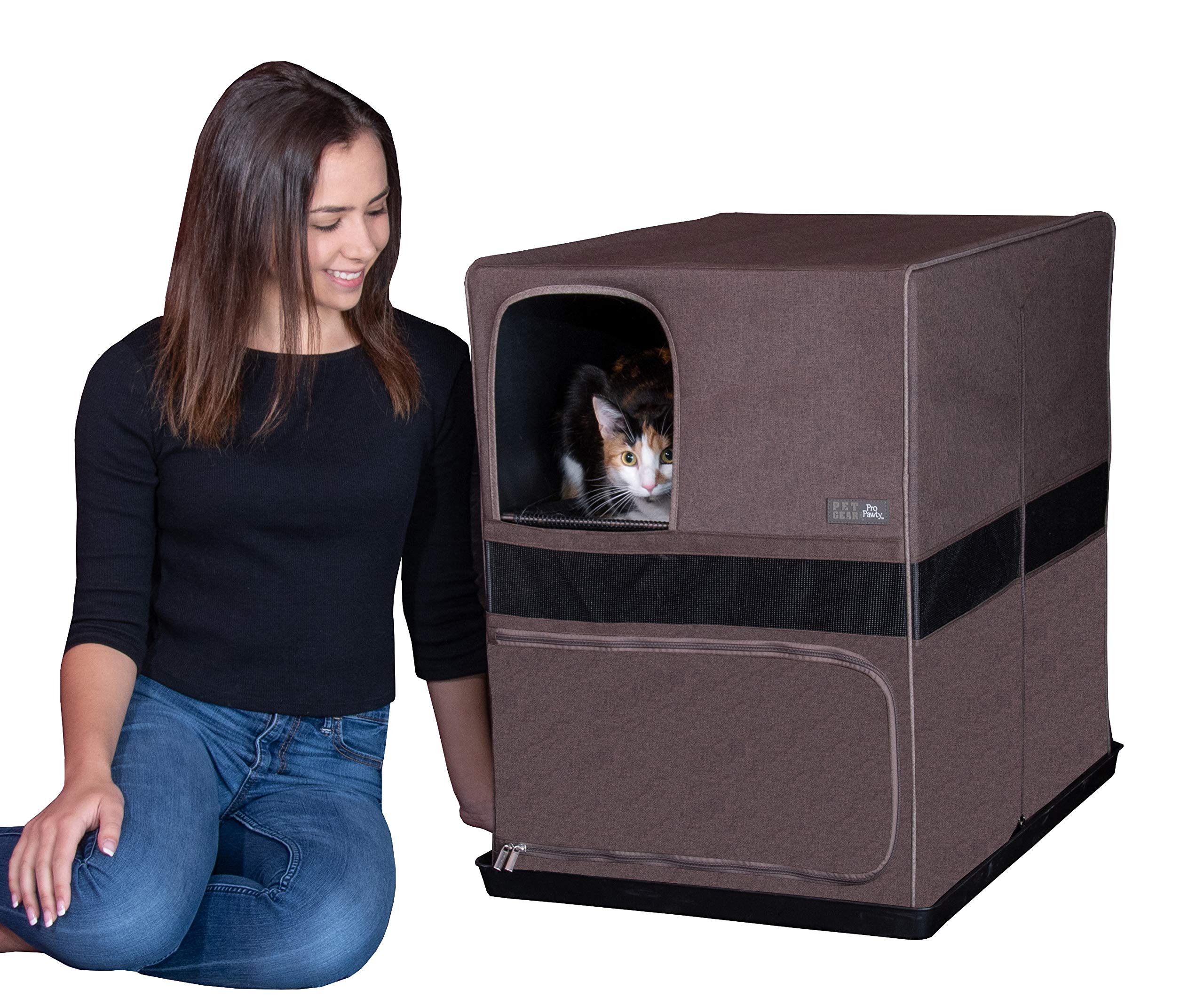 Pet Gear Pro Pawty For Cats With Littertrax Mat, Put An End To Scattered Litter, Foldable, Easy Clean, Litterbox Not Included, 2