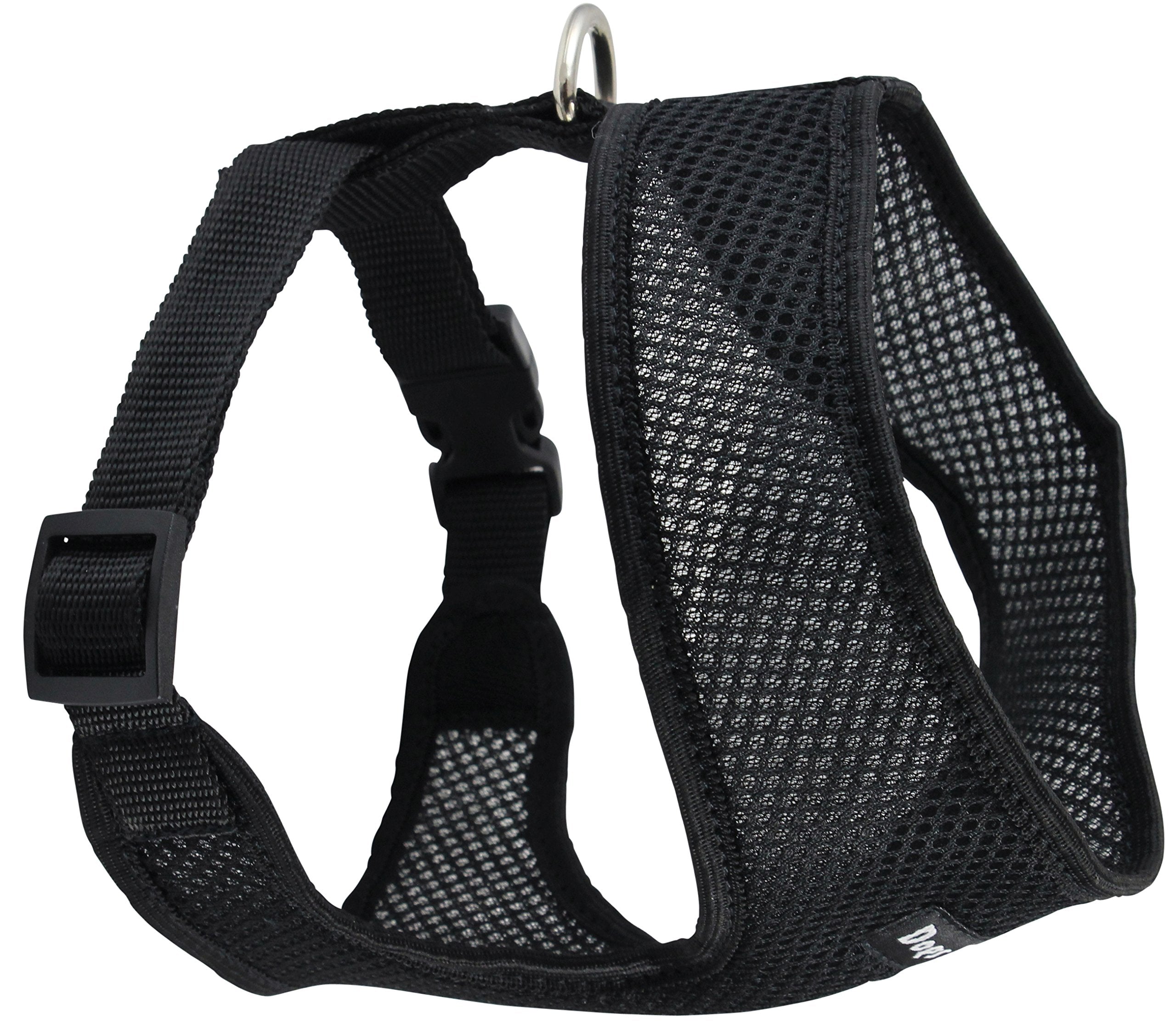 Dogs My Love Soft Mesh Walking Harness For Dogs And Puppies 6 Sizes Black (M (Neck Max: 13'; Chest Girth: 16'-21'))