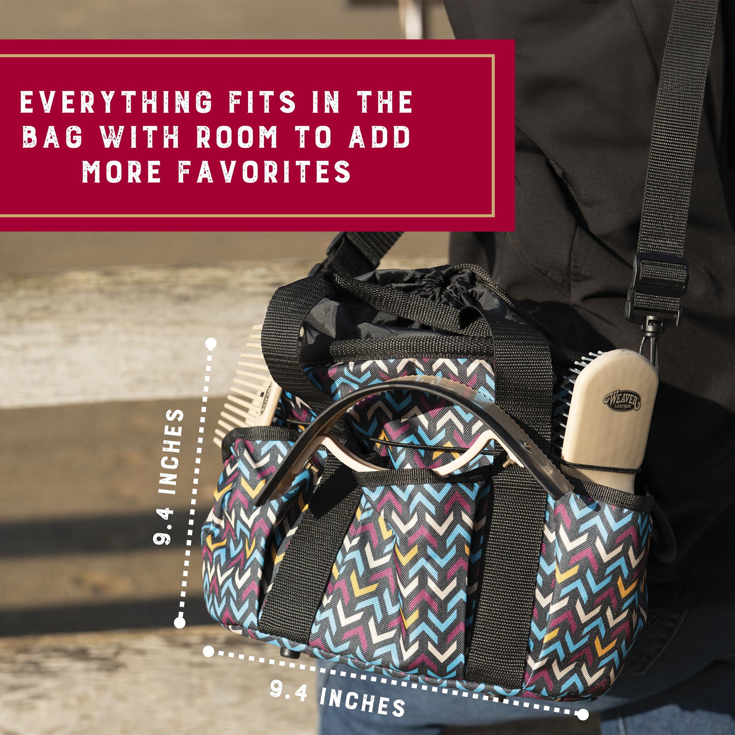 Weaver Leather Horse Grooming Kit, 7-Piece Horse Brush Set With Organizer Tote Bag, Equine Care, Horse Tack Room Equipment, Grooming Horse Supplies