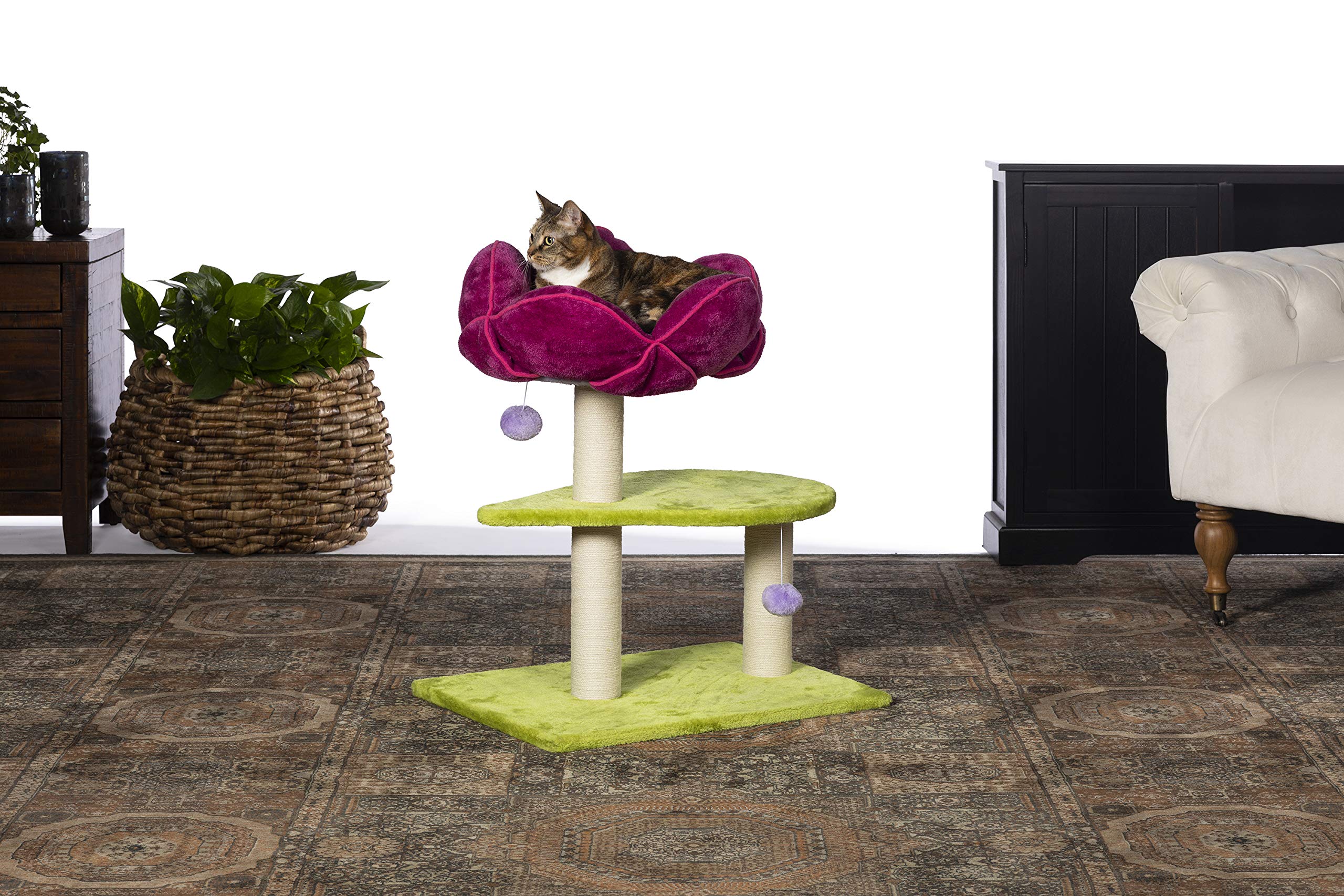 Prevue Pet Products Kitty Power Paws Flower Power Cat Activity Tree And Nap Tower