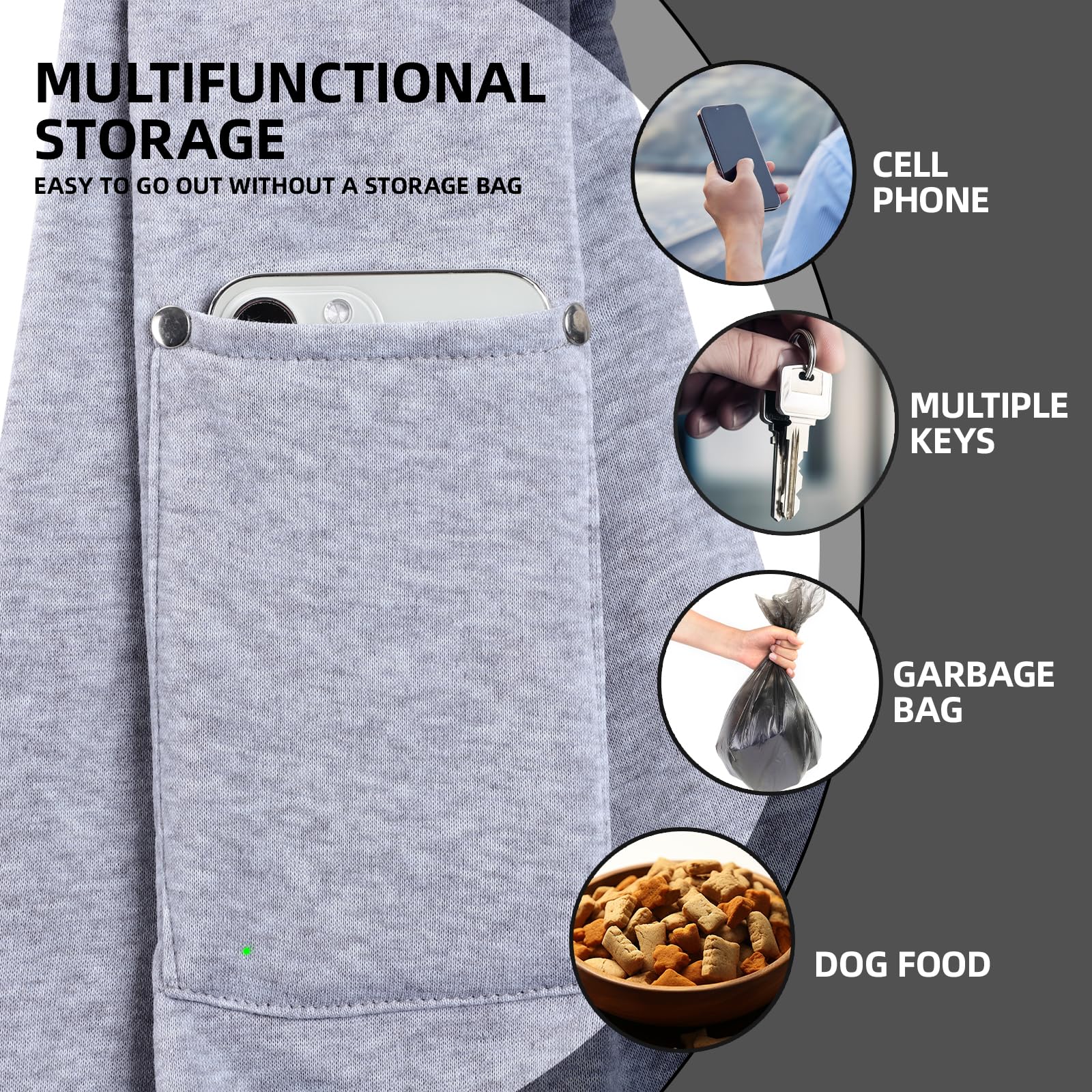 Dog Carrier Sling - Reversible Puppy Carrier Purse With Storage Pocket, Hand-Free Dog Sling Carrier For Carry Small Dogs And Cats, Travel Safety Harness, Dog And Cat Harness (Gray)