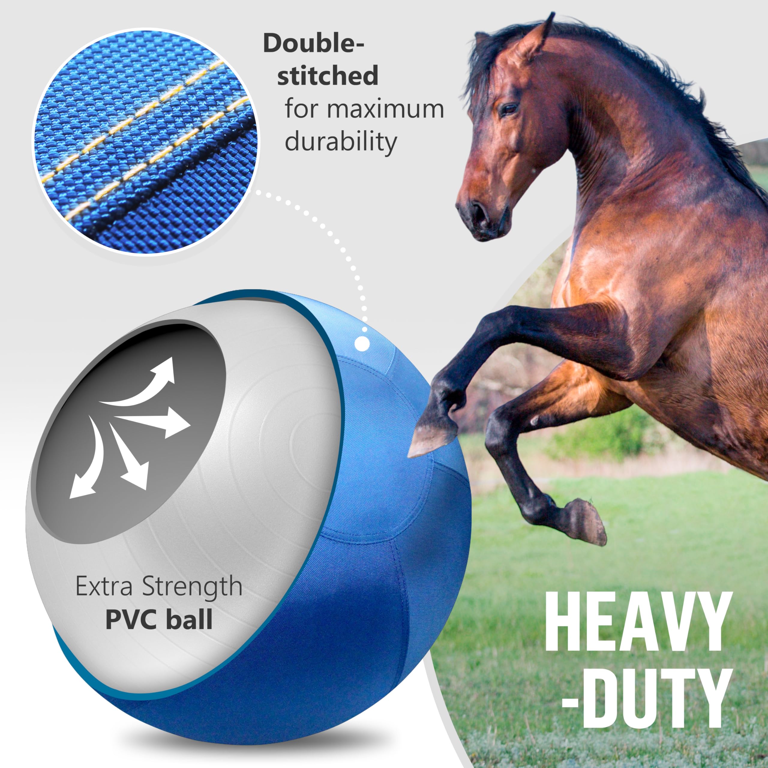 Herding Ball For Dogs And Horses - 25    Giant Ball For Dogs Australian Shepherd Chewers Collie - Collieball Herding Toy - Azure