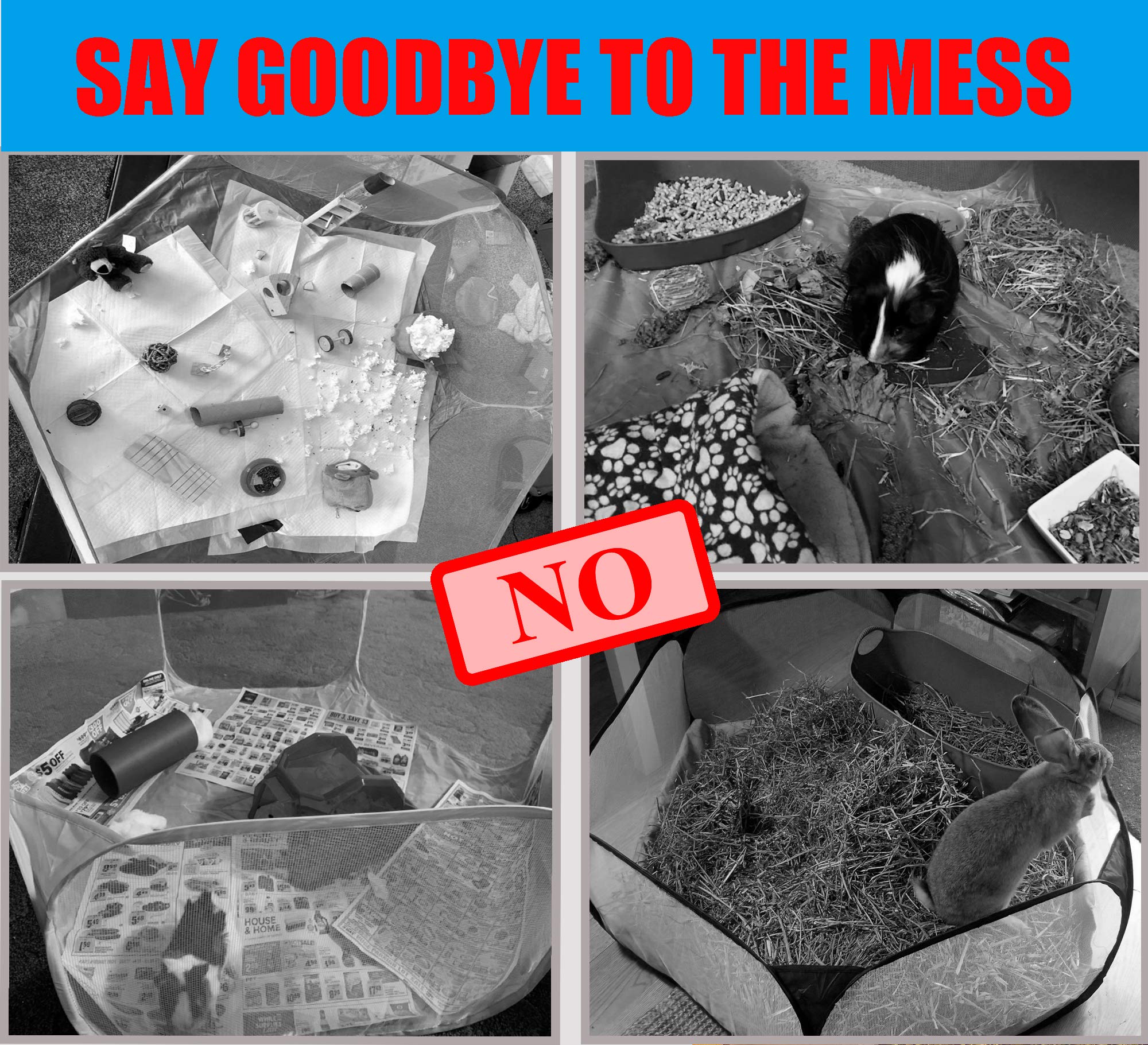 Pecow PLAYPEN NOT Included Hexagon Washable Liner for Portable Small Animal Playpen Guinea Pig Play Pen Hamster Cage Fleece Bunn