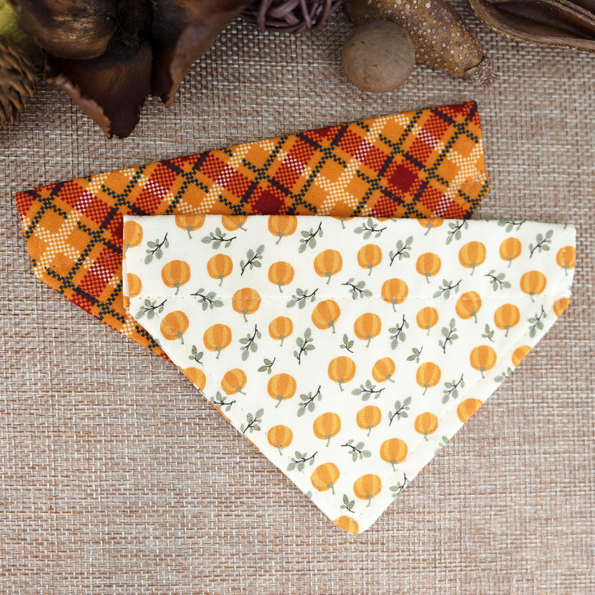 Ultra Joys Breakaway Cat Collar With Bells - For Boys & Girls, Kittens - With Bandana Pumpkin Small