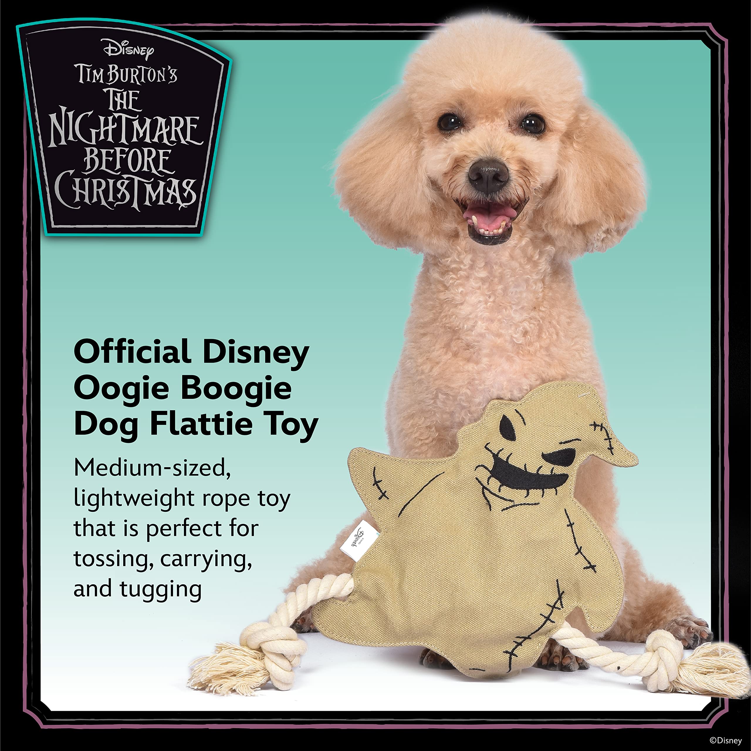 Disney For Pets Nightmare Before Christmas 9'' Oogie Boogie Flattie | Oogie Boogie Flat Dog Toy | Nightmare Before Christmas Mov