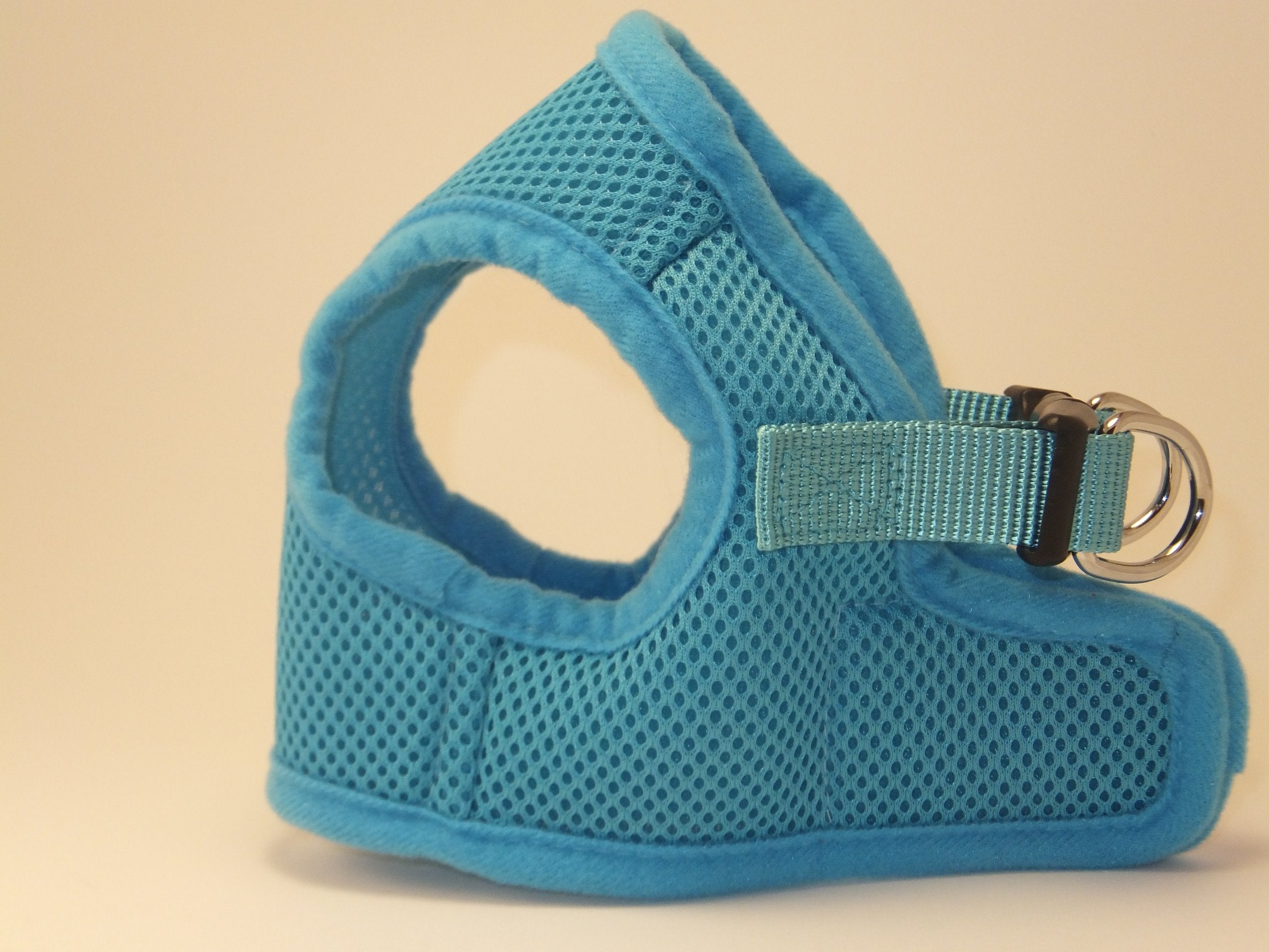 Snazzi Pet Soft Mesh Comfy Step in Dog Vest Harness Tiny XS Small Med Dogs 2-16 lbs Teacup Mini Puppy (Sky Blue, XL 17.5''-19.5'