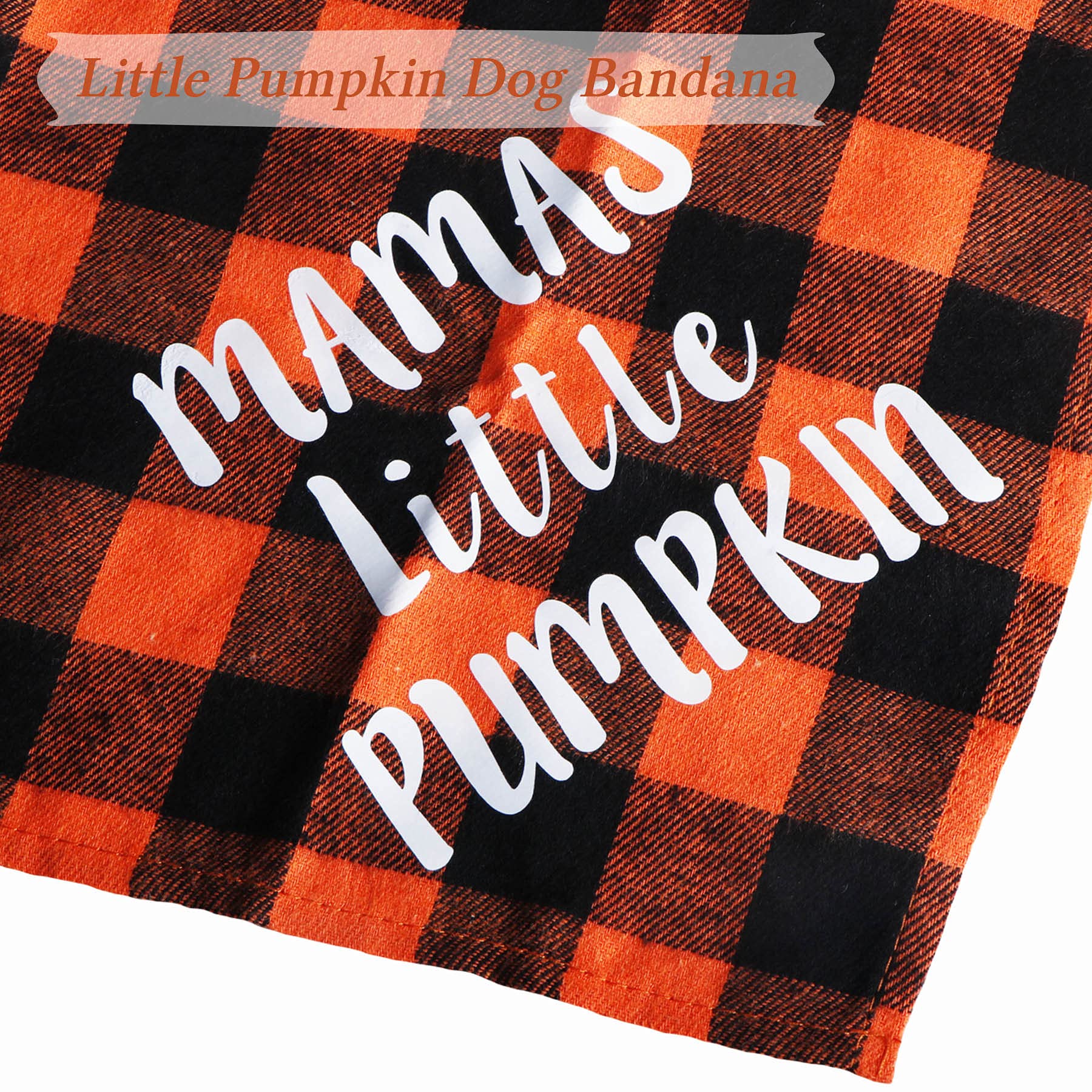 Stmk Holiday Plaid Dog Bandanas, Halloween Thanksgiving Day Daddy’S Little Turkey Mamas Little Pumpkin Dog Bandana Scarf For Halloween Thanksgiving Day Dog Puppy Costume Decorations