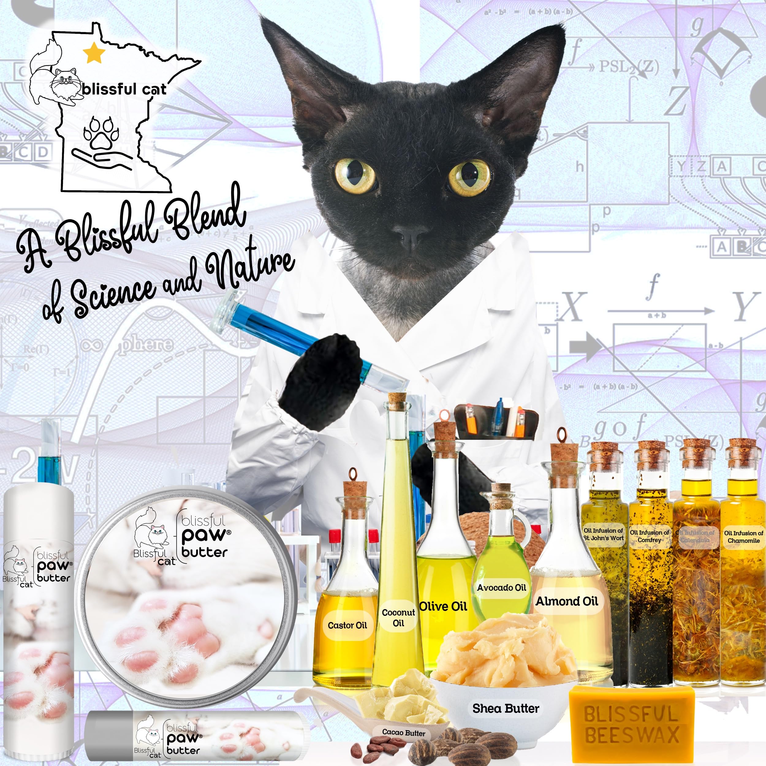 The Blissful Cat Paw Butter, Moisturizer for Dry Paw Pads, Softens and Protects a Rough Paw, Versatile, Lick-Safe Cat Paw Balm,