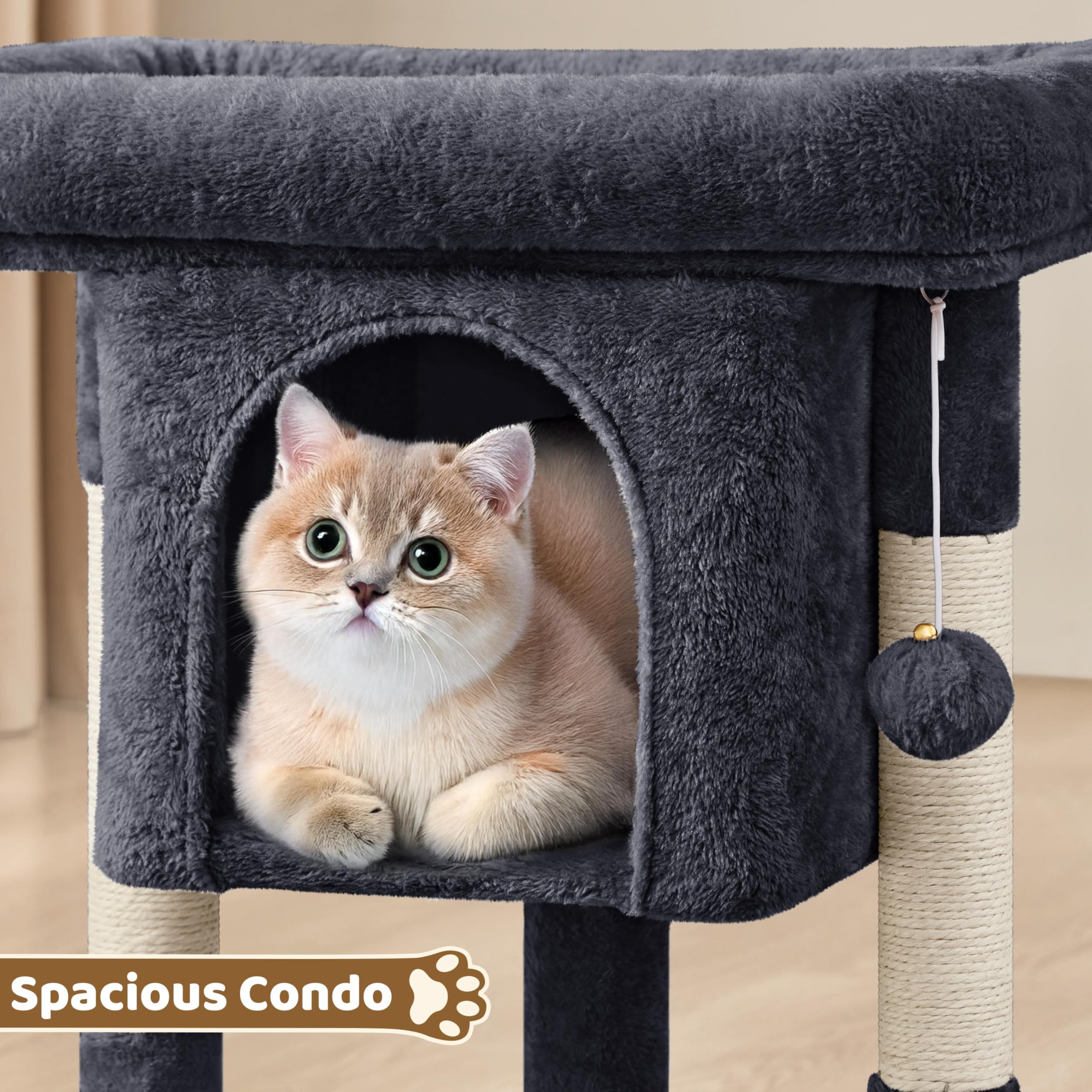 Yaheetech 23.5In Cat Tree Tower, Cat Condo With Sisal-Covered Scratching Posts, Cat House Activity Center Furniture For Kittens, Cats And Pets - Black, 16X16X23.5