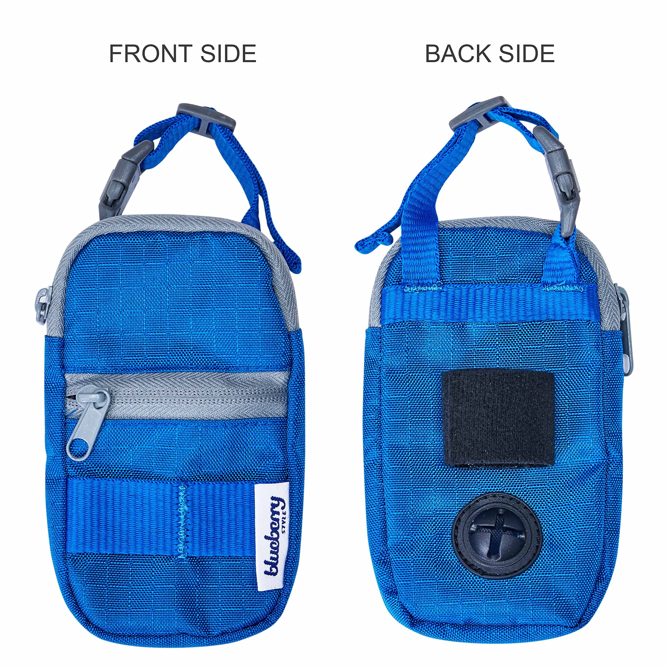 Blueberry Style Blue Dog Waste Bag Dispenser, Dog Poop Bag Holder Leash Attachment, Includes 1 Roll of Free Poop Bags