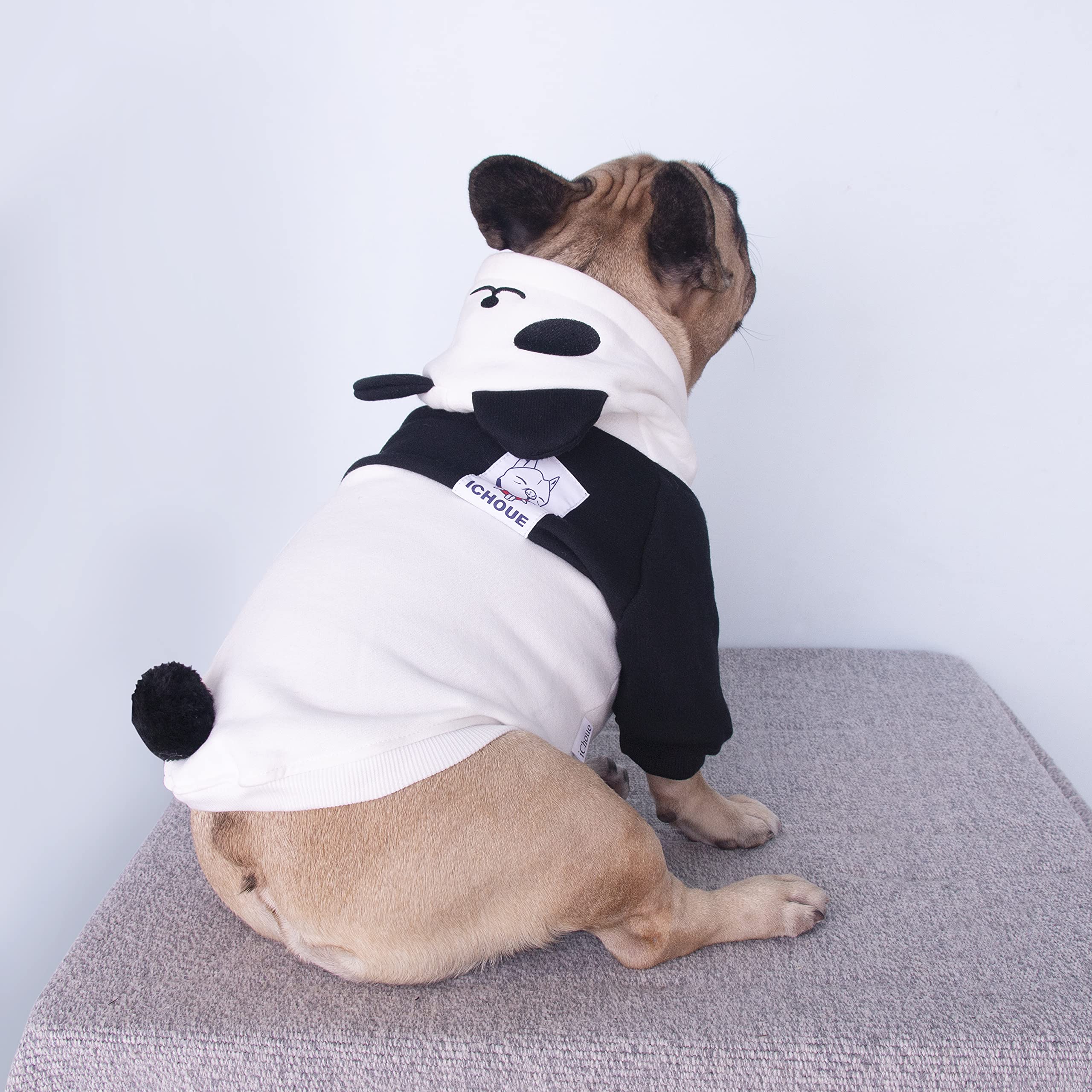 iChoue Panda Christmas Halloween Dog Costumes, Cute Animal Hoodies, Warm Pet Clothes for Medium Dogs French English Bulldog Pug