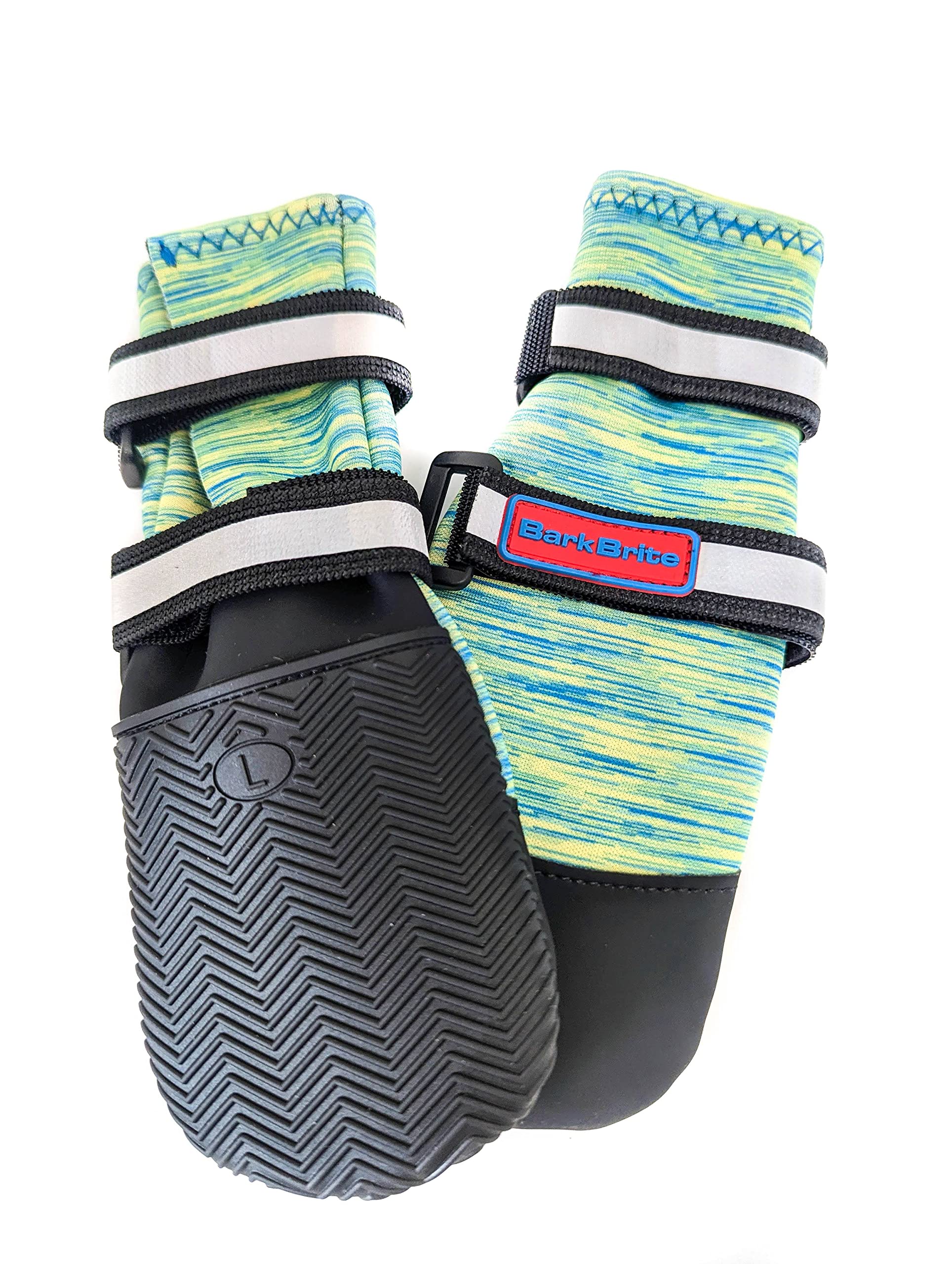 All Weather Neoprene Paw Protector Dog Boots With Reflective Straps In 5 Sizes! (Turquoise Large)