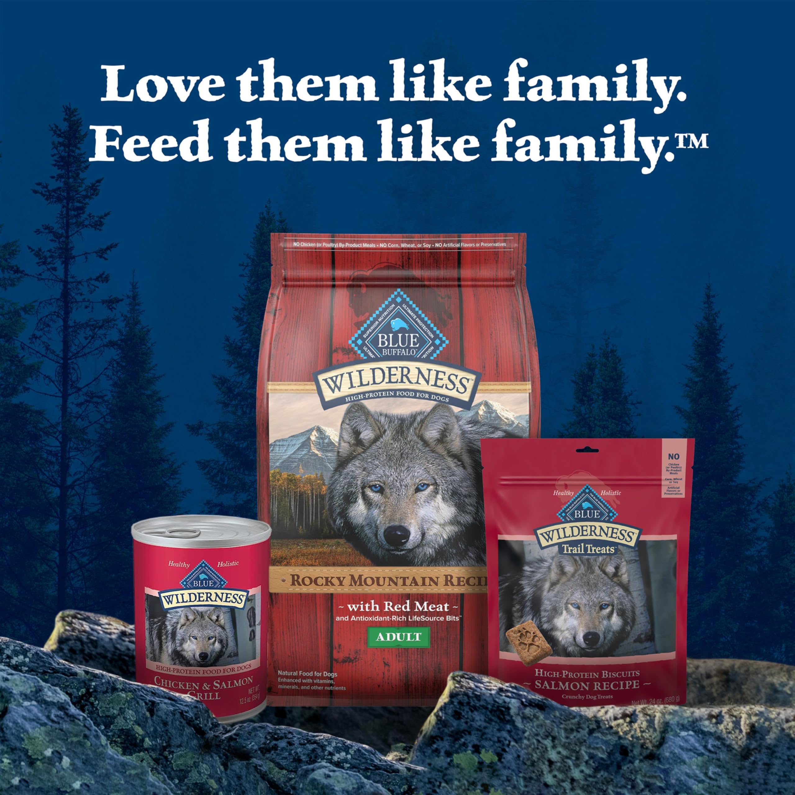 Blue Buffalo Wilderness High Protein Natural Adult Wet Dog Food Plus Wholesome Grains, Chicken & Salmon Grill 12.5-oz Cans (Pack