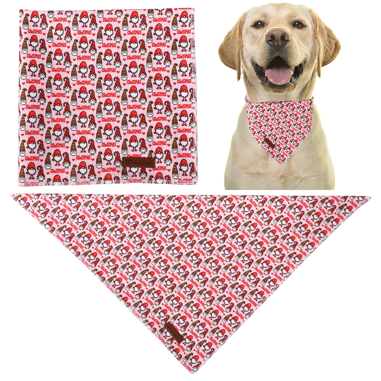 Up Urara Pup Christmas Dog Bandana, Christmas Snowman Triangle Bid Scarf For Girl Boy Dog, Cotton Pet Kerchief, Adjustable Winte