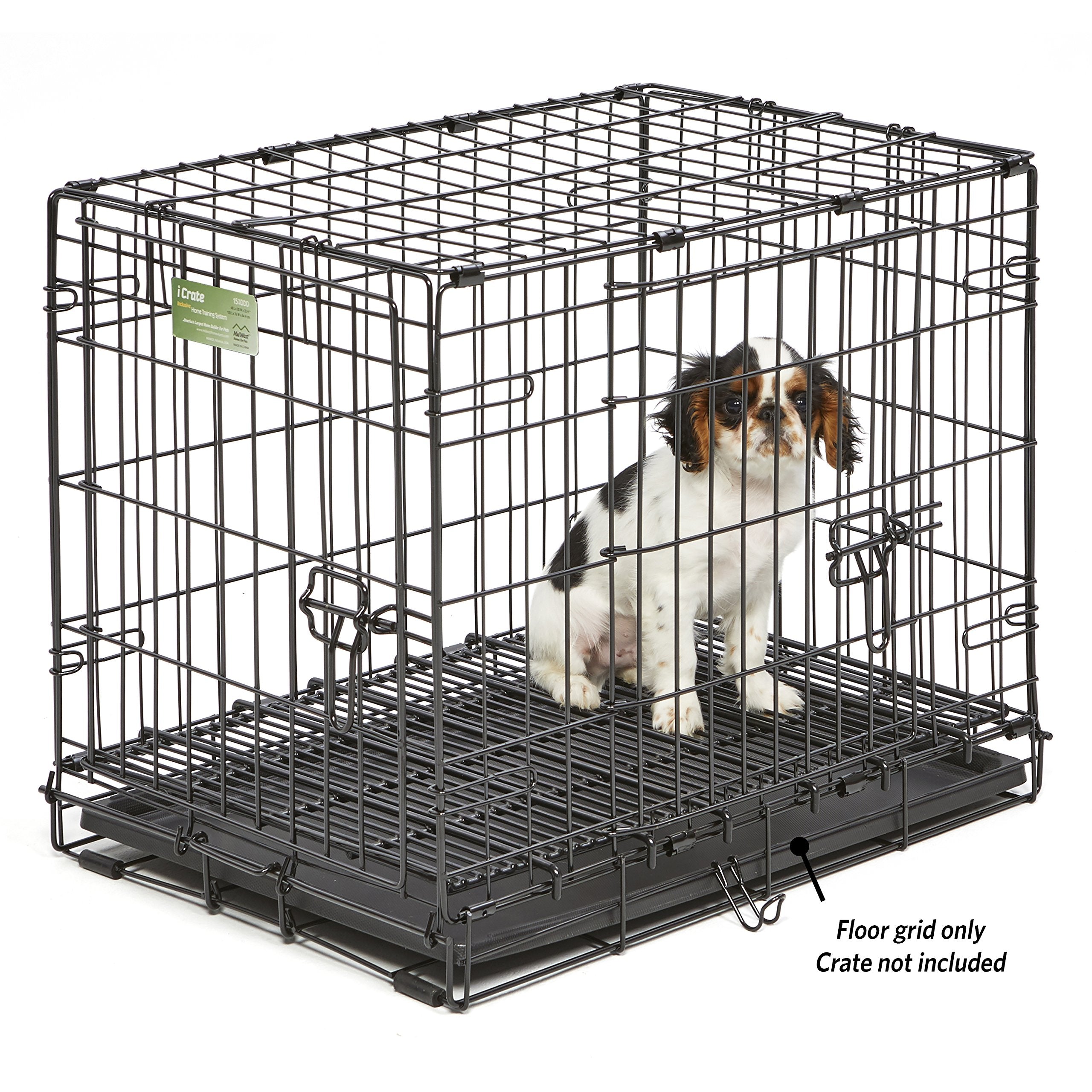 MidWest Homes for Pets Elevated Floor Grid for Dog Crate, 22.6x17.71x1.06 Inch, Metal, Black & Gray, Model FG24B