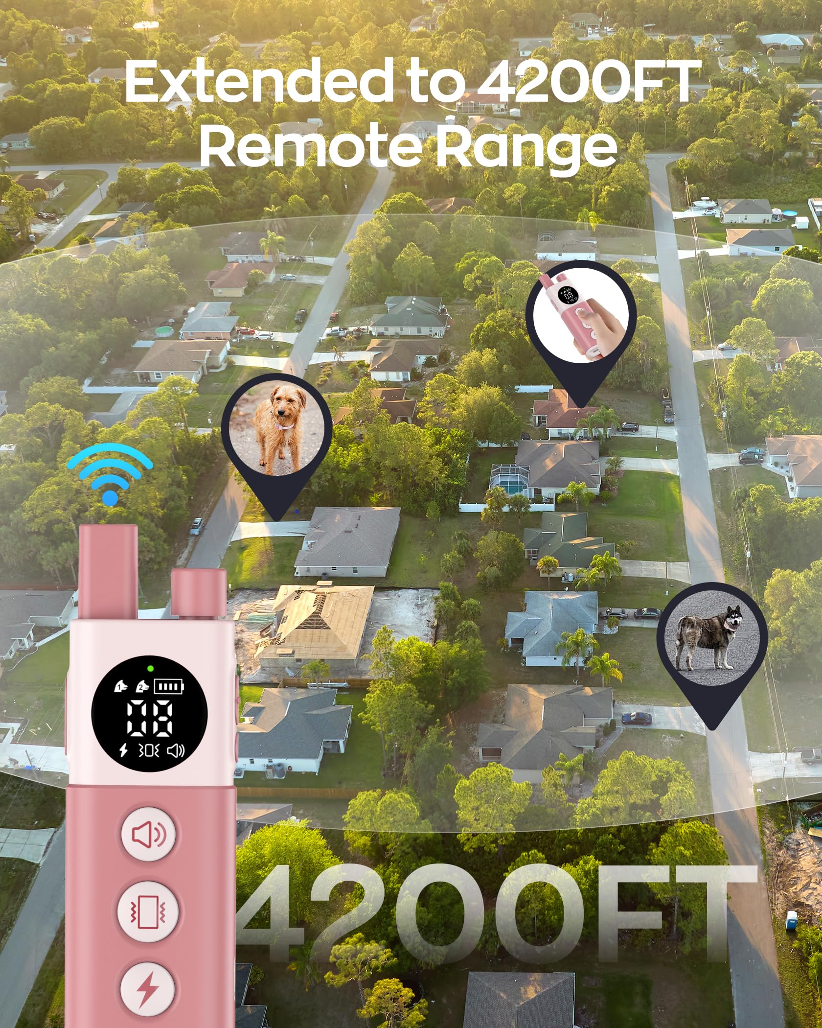 Jugbow Dog Training Collar - 4200Ft Remote Dog Collar With 3 Training Modes, Electric Collar With Led Light & Ipx8-Waterproof, R