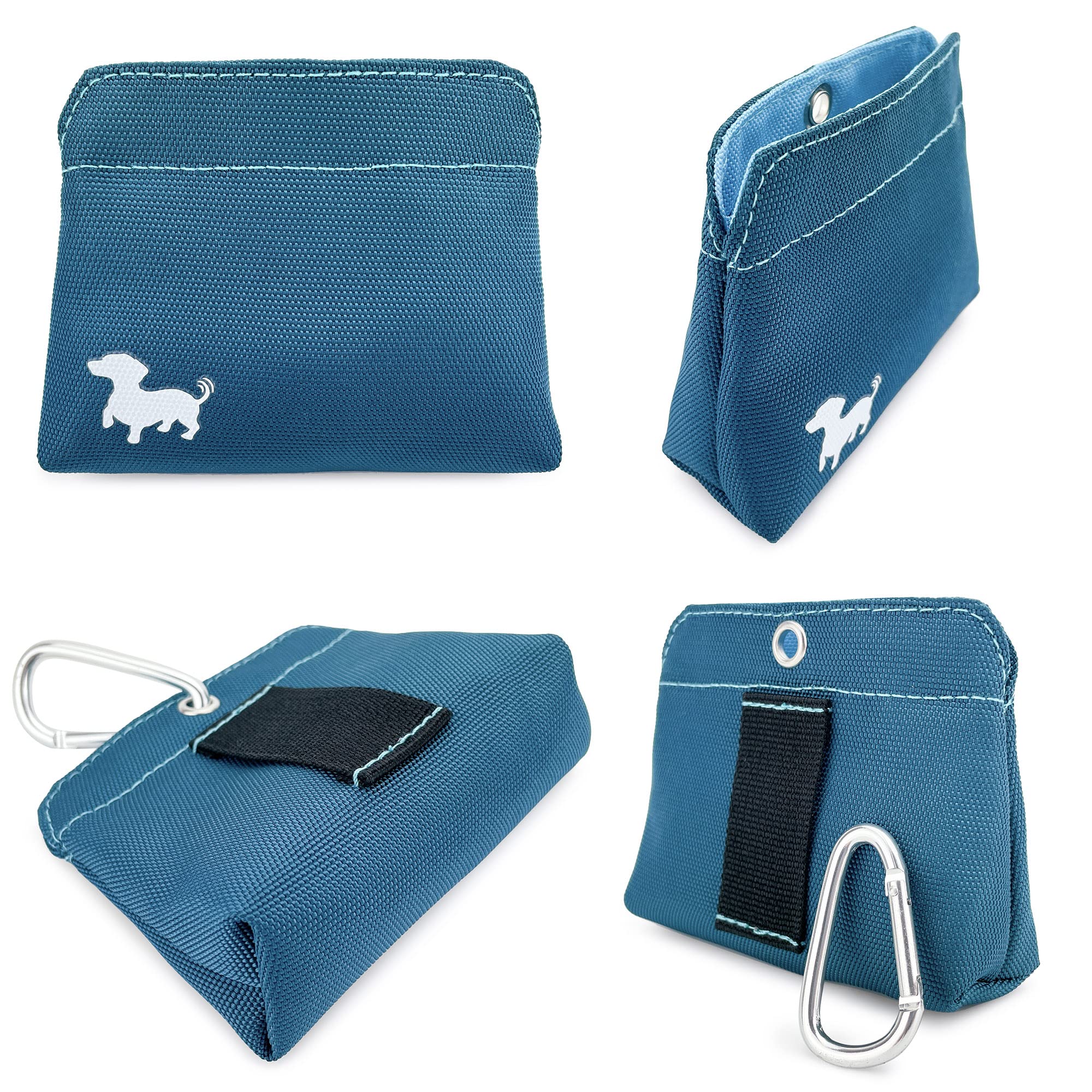 Swaggly Pocket Sized Dog Treat Pouch - Turquoise, Small, with Magnetic Closure for Pet Training and Walking