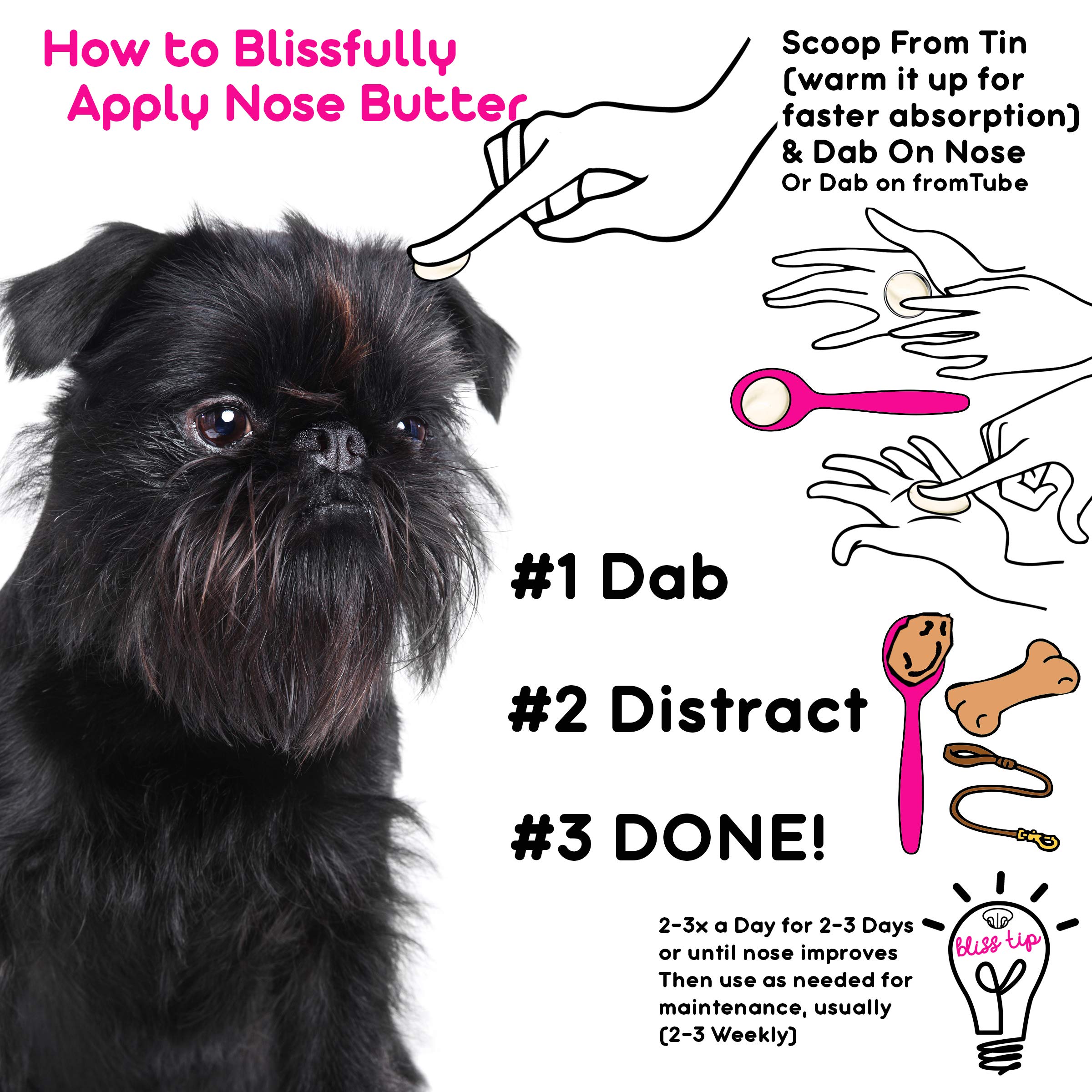 The Blissful Dog Affenpinscher Unscented Nose Butter - Dog Nose Butter, 8 Ounce