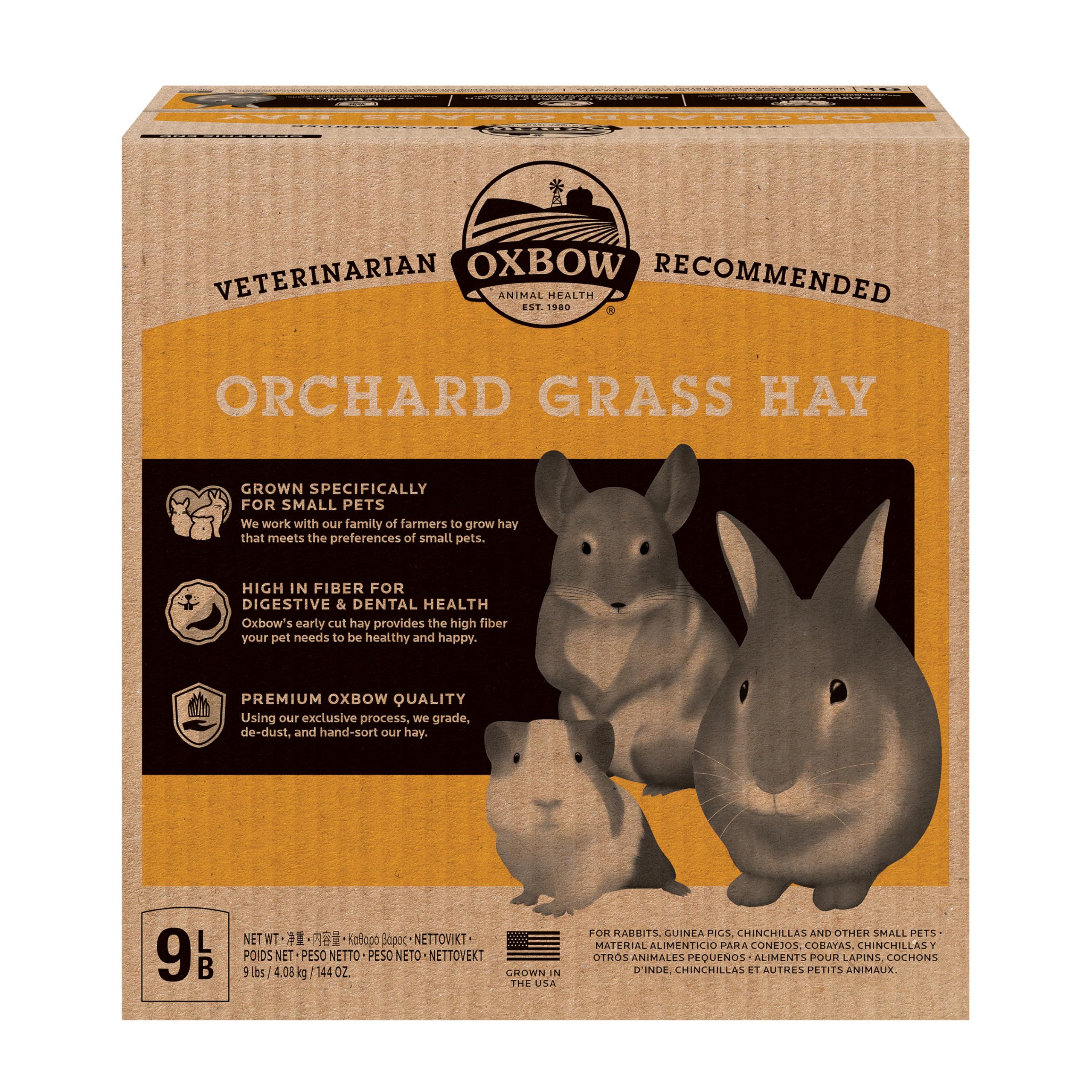 Oxbow Animal Health Orchard Grass Hay - All Natural Grass Hay for Chinchillas, Rabbits, Guinea Pigs, Hamsters, Gerbils & Other S