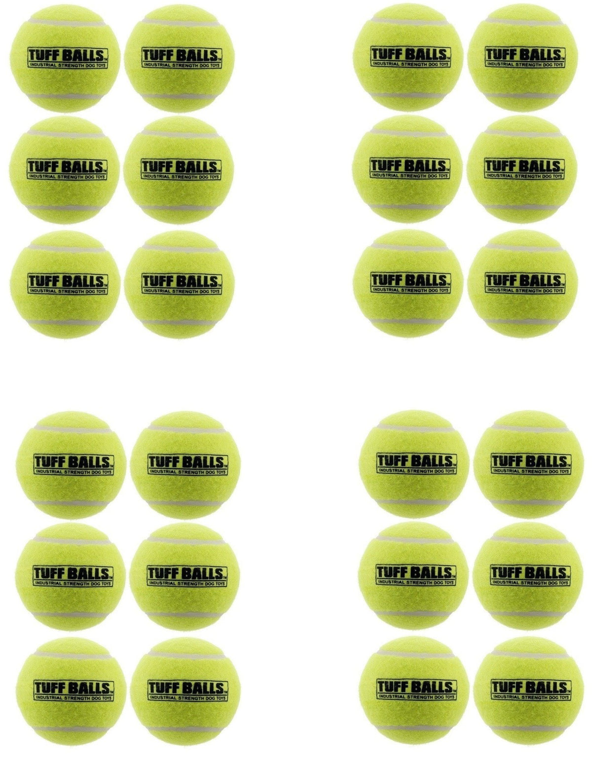 Petsport Jr Tuff Ball - Small Tennis Balls For Dogs, Great For Boredom & Aggressive Chewers, Dog Toy, Mini Tennis Balls For Small Dogs, Certified Non-Toxic, Won’T Wear Down Teeth - 1.8' (24 Pack)