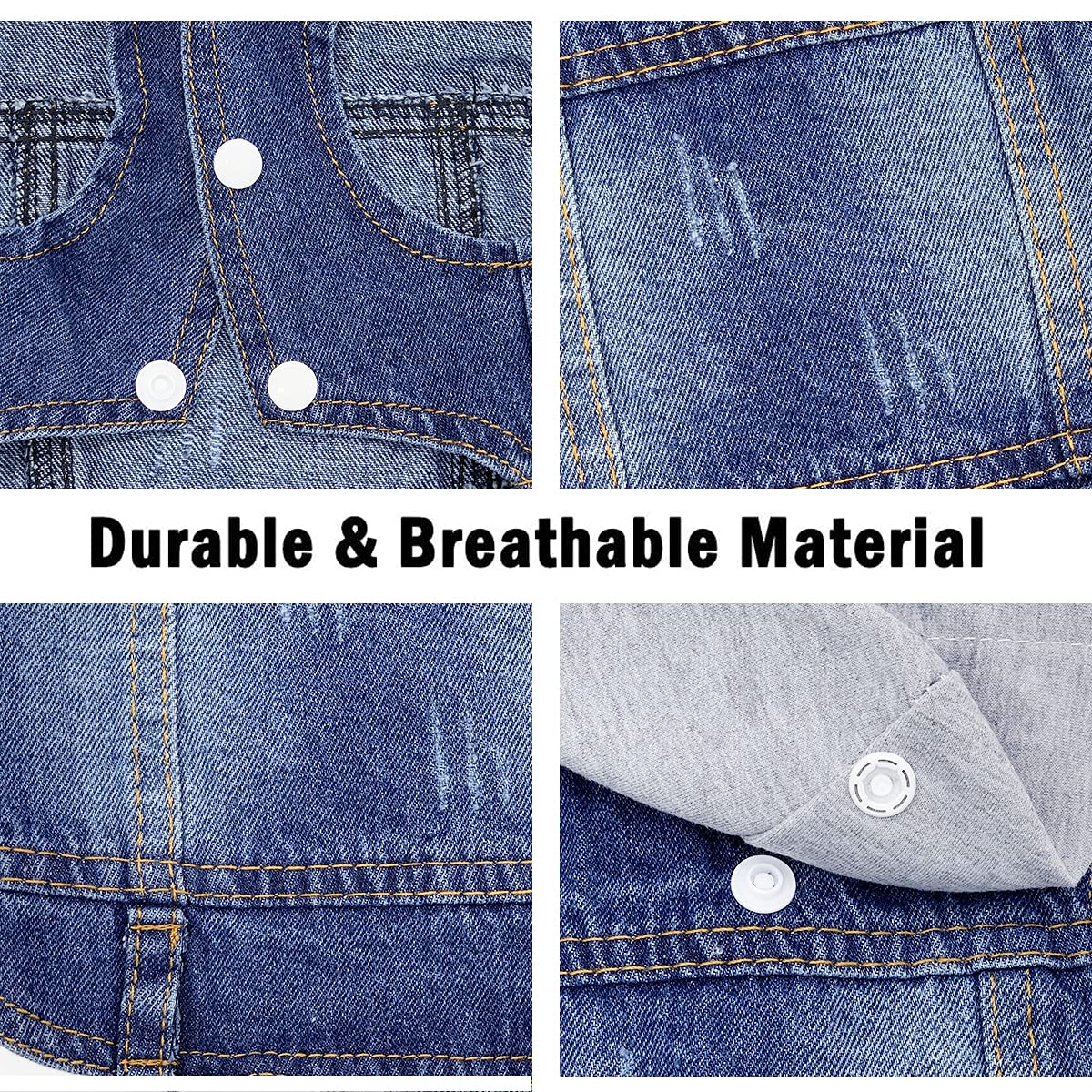 Pet Clothes Dog Jeans Jacket Cool Blue Denim Hoodie Coat, Puppy Clothing Shirt Costume, Doggy Vintage Lapel Vest, Dog Classic T-