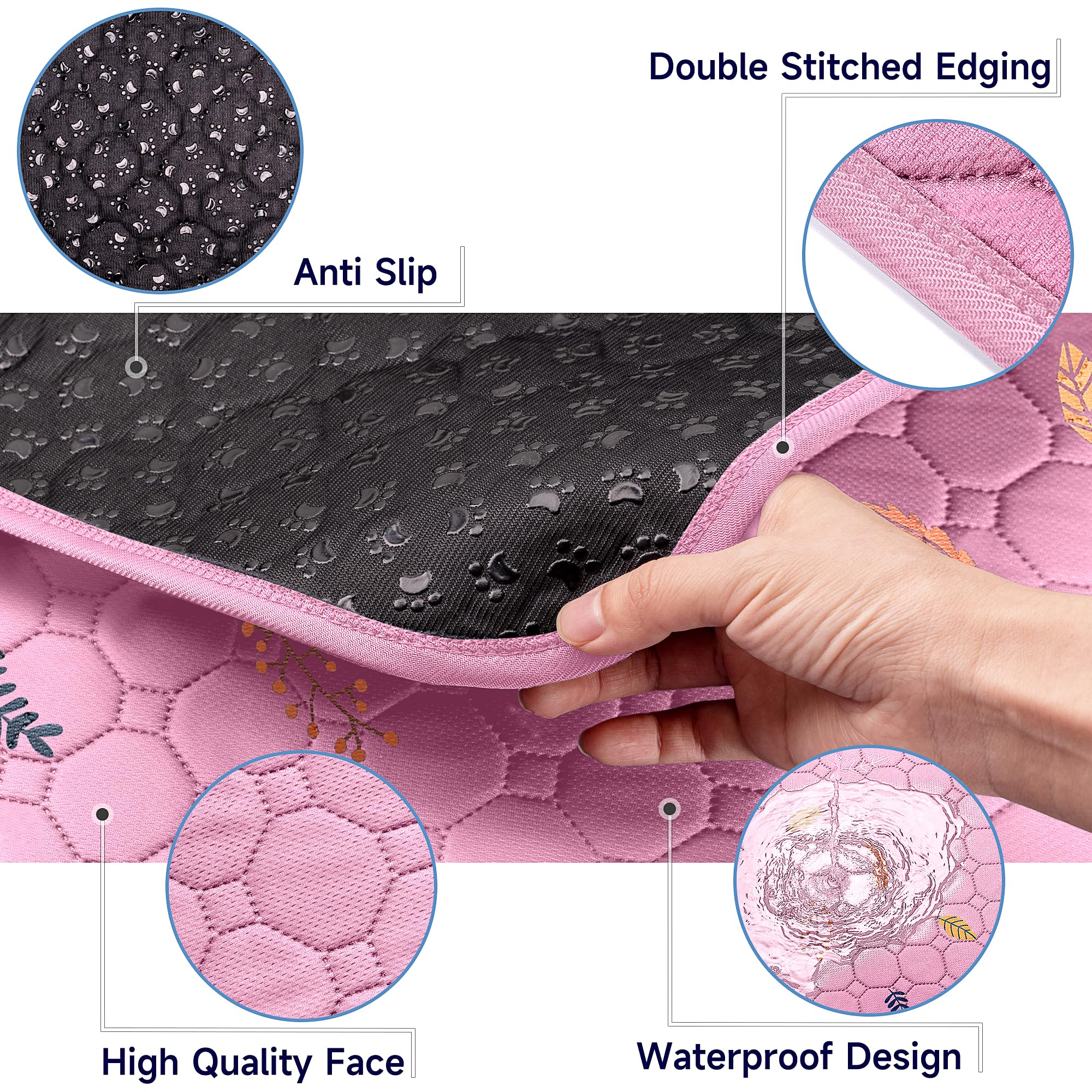 Sunheir Washable Pee Pads For Dogs Large 48'' X 48'' 2-Pack Reusable Puppy Pads Pet Training Pads, Absorb Dog Mats, Whelping Pad