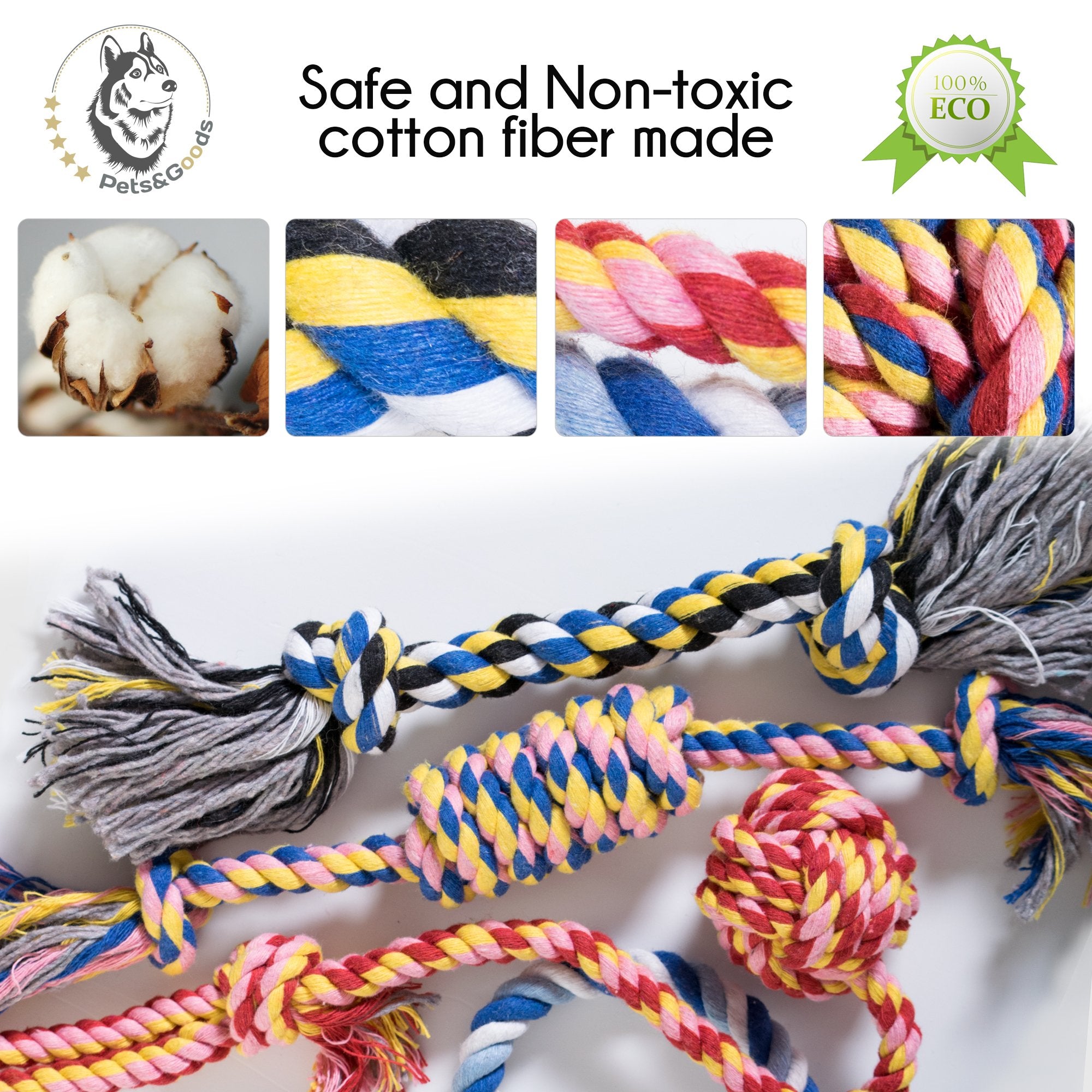 Dog Chew Toys - Puppy Teething Toys - Rope Toy Pack For Small Dogs - Tug Toy - Toy Set - Washable Cotton Rope For Dogs (Pack Of