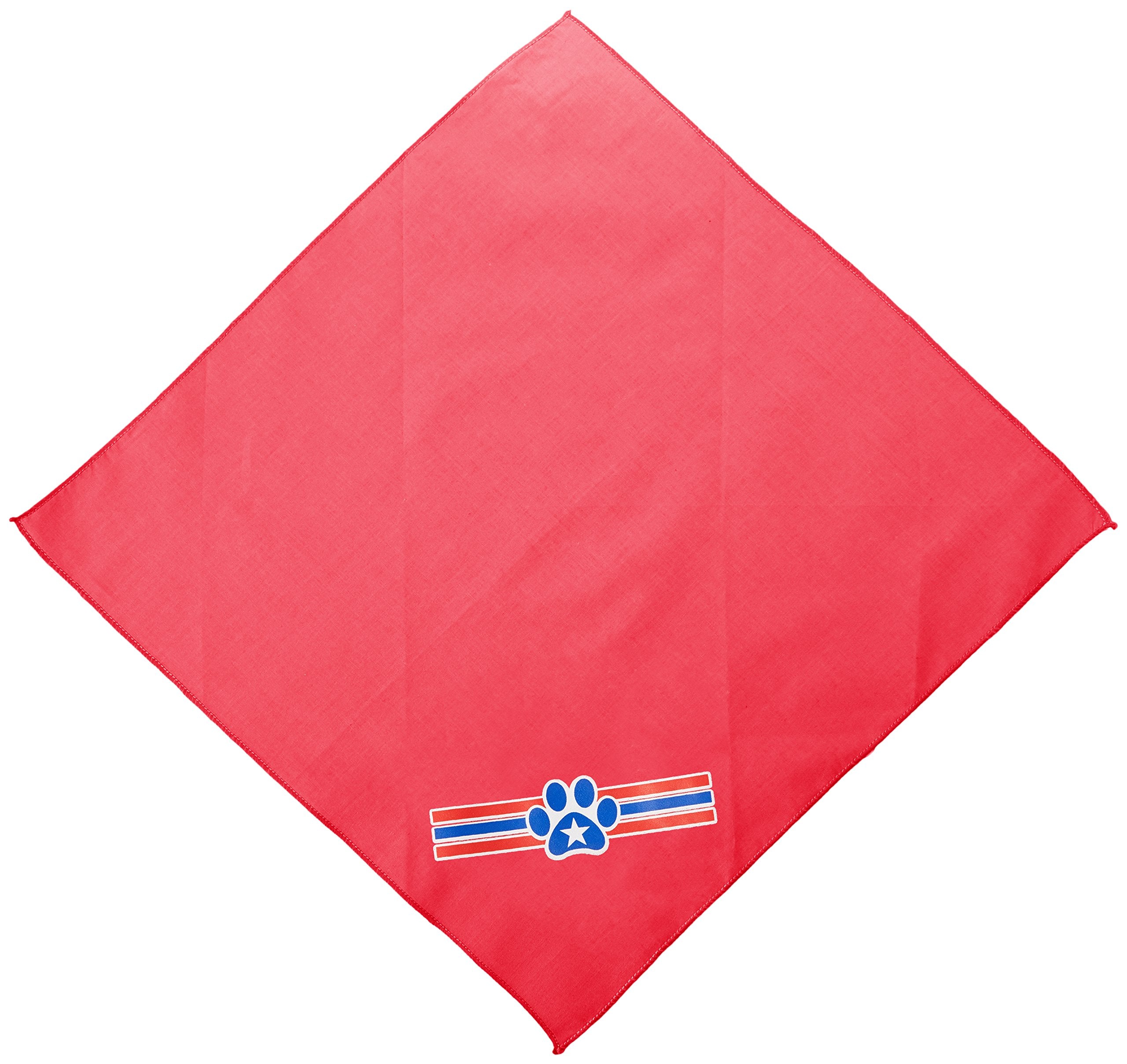 Pet and Dog Bandana Screen Printed, &quot;Patriotic Star Paw&quot; Bright Pink Small