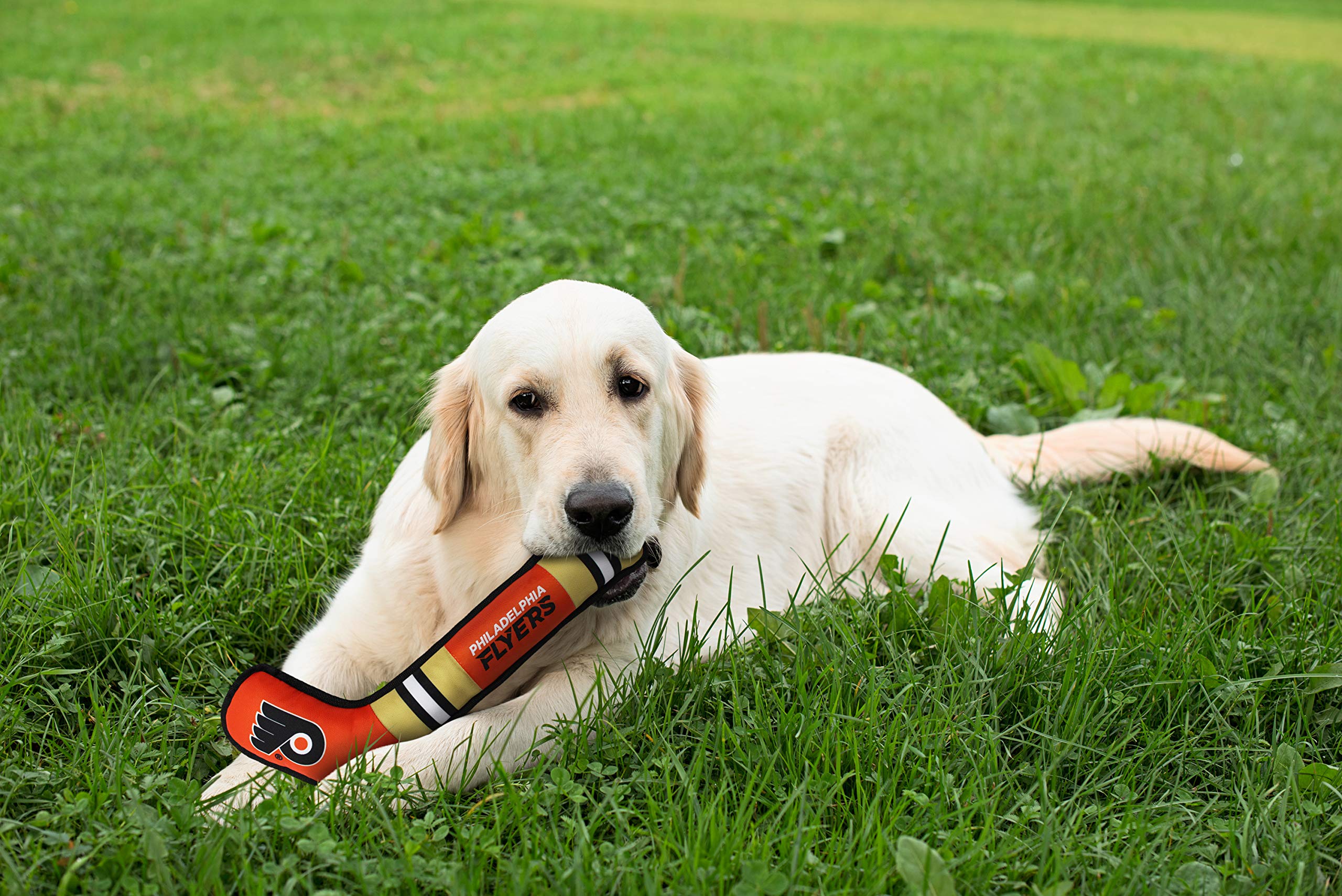 Pets First Nhl Philadelphia Flyers Stick Toy For Dogs & Cats. Play Hockey With Your Pet With This Licensed Dog Tough Toy Reward!