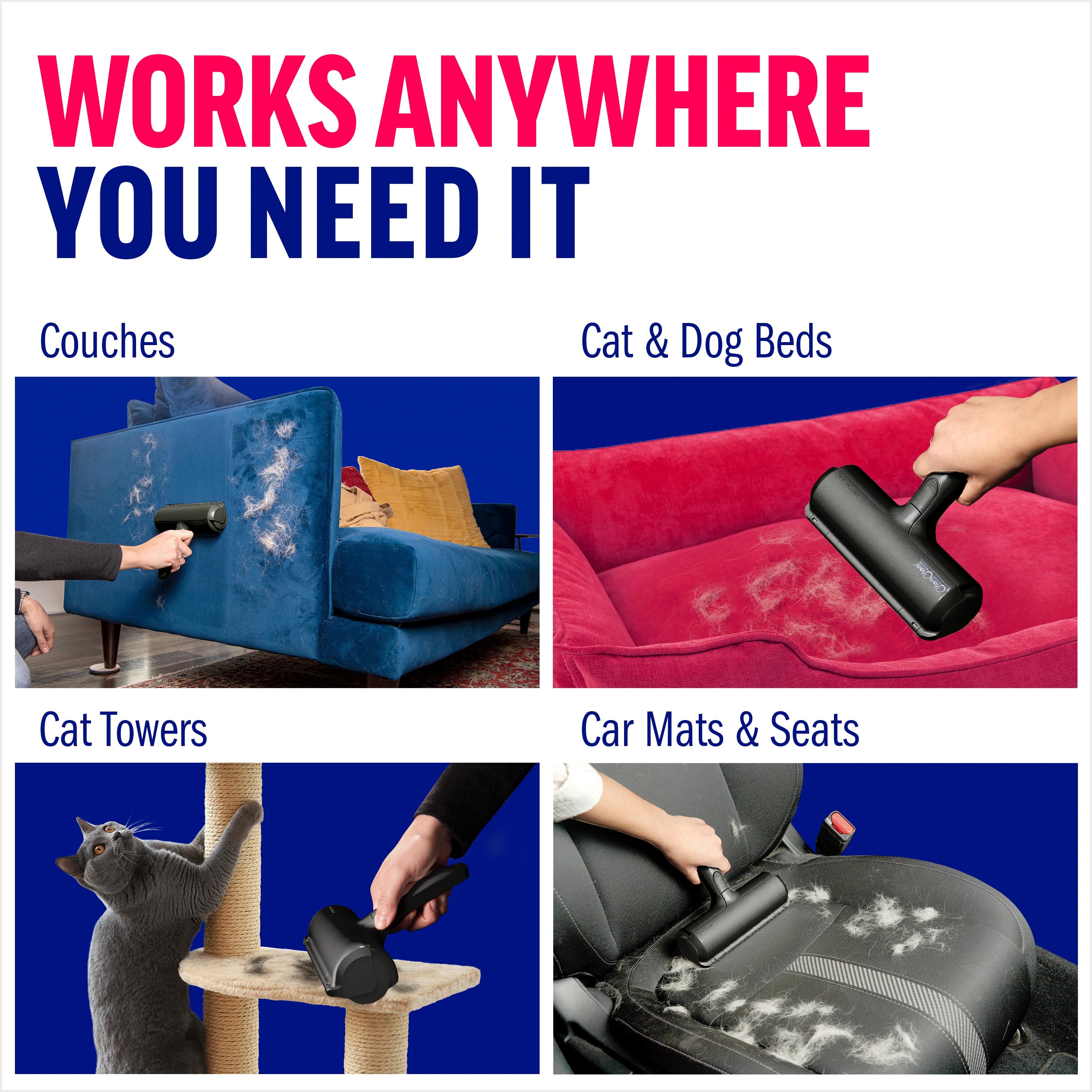 Chom Chom Roller Pet Hair Remover And Reusable Lint Roller - Black Chomchom Cat And Dog Hair Remover For Furniture, Couch, Carpet, Clothing And Bedding - Portable, Multi-Surface Fur Removal Tool