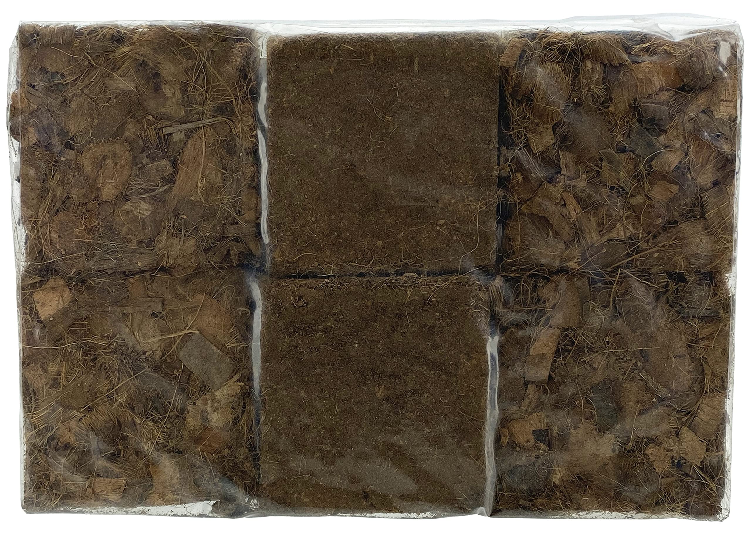 Komodo Reptile Coconut Coir Chip & Peat Bundle | 4 Bricks Of Chips And 2 Bricks Of Peat Reptile Terrarium Habitat Bedding | Fits Up To A 60 Gallon Tank Total