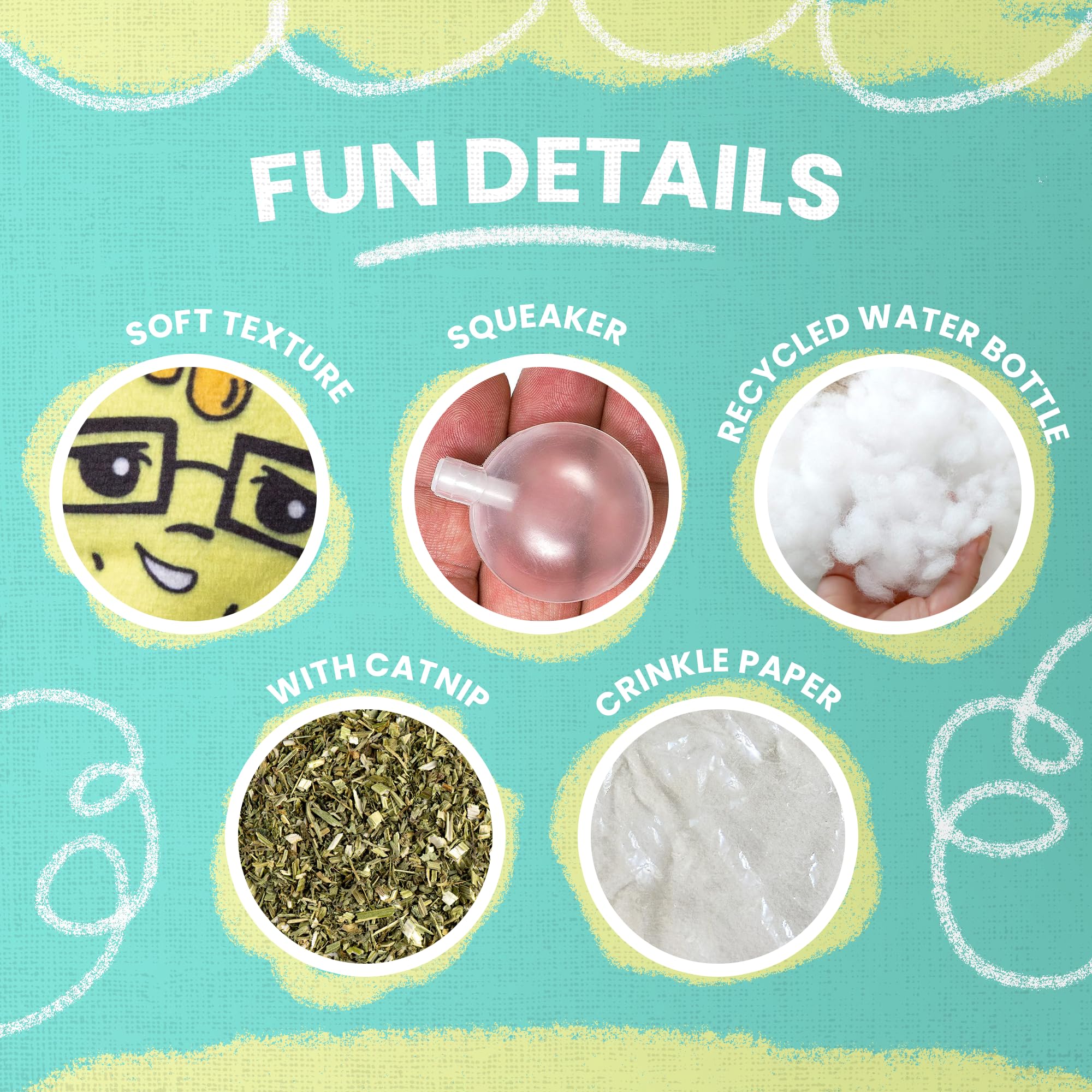 Snug Arooz Nacho Man Plush Cat Toy With Catnip & Repair Patch - Crinkle Sounds & Squeaker - Engaging Toy For Active Cats