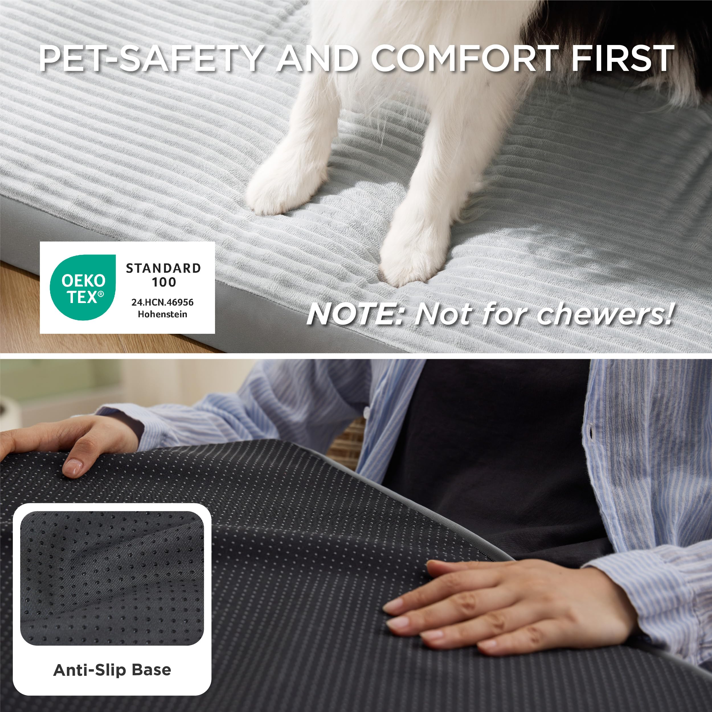 Bedsure Dog Beds Large Sized Dog- Orthopedic Pet Beds for Crate with Removable Machine Washable Cover, NOT Waterproof Egg Crate