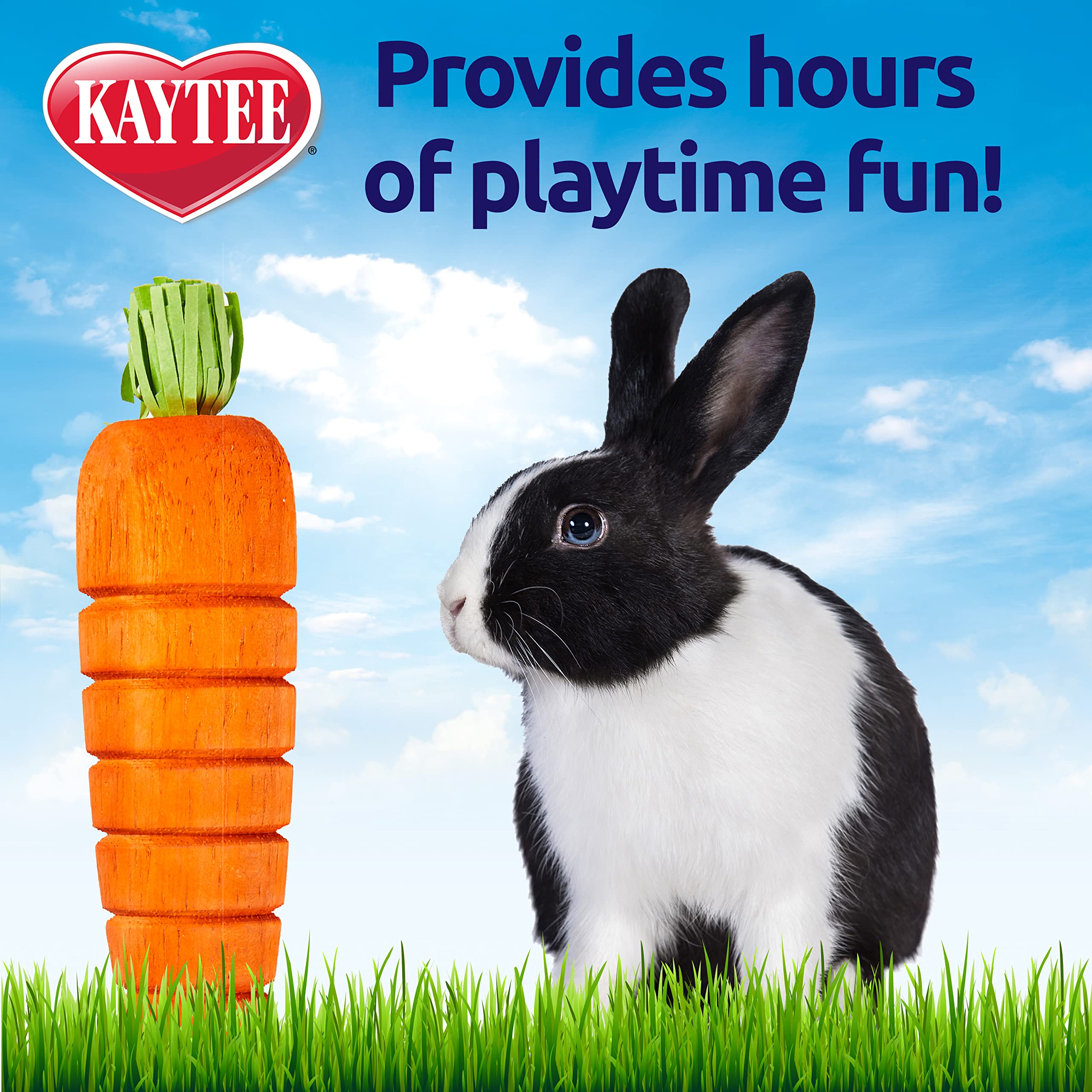 Kaytee Bunny Flip-N-Toss Toy Carrot For Rabbits, Guinea Pigs, And Other Small Animals