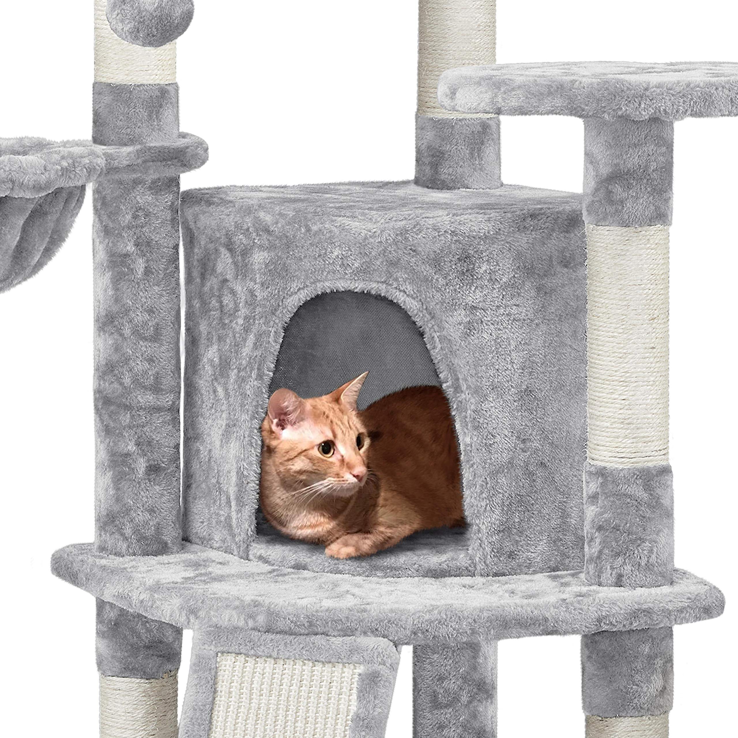 Yaheetech Cat Tree, 42In Cat Tower For Indoor Cats, Pet House With Large Perch & Scratching Posts & Cozy Condo & Scratching Ramp
