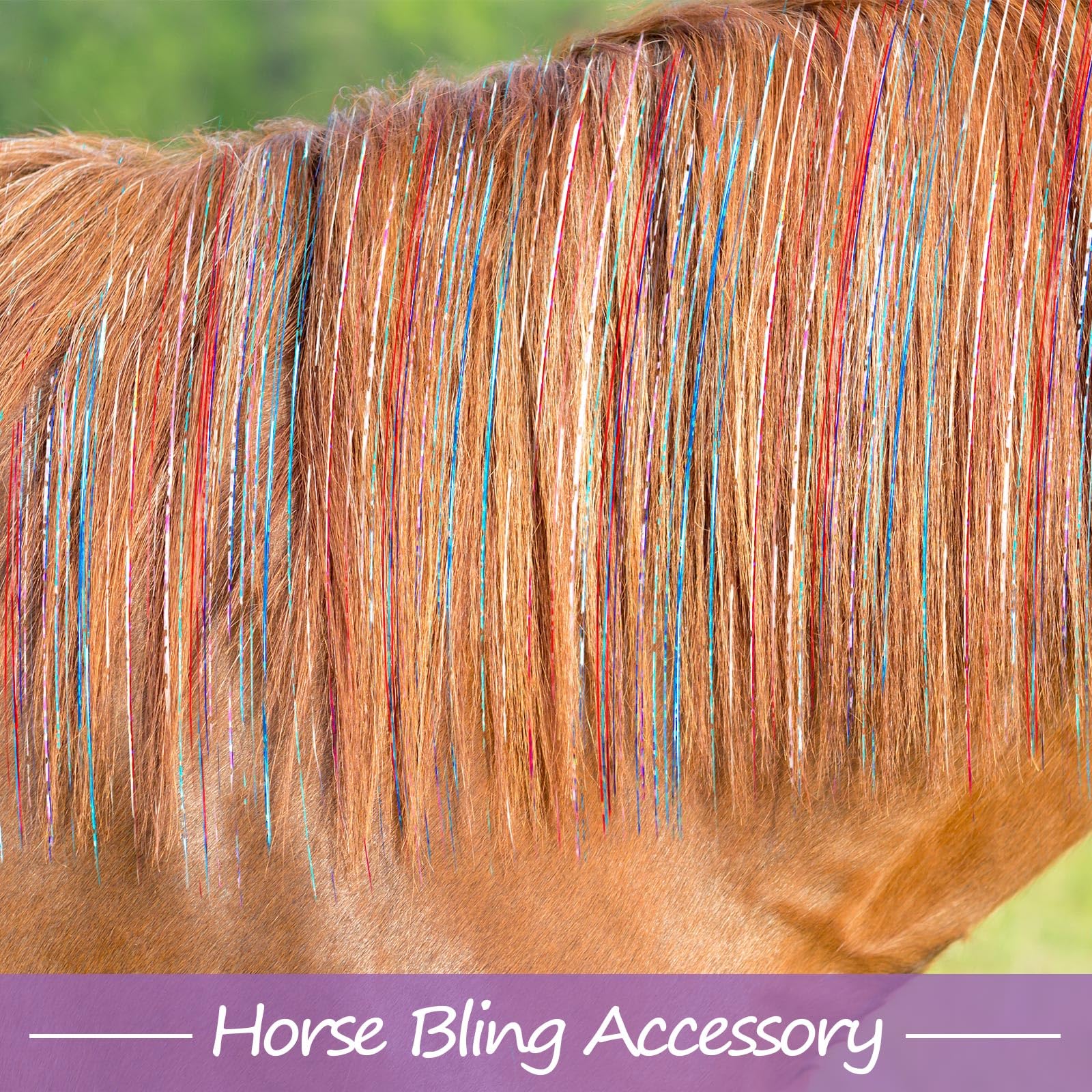 Juexica 18 Pcs Horse Accessory Clip In Hair Extensions For Mane And Tail Tack Horse Stuff Pony Hair Tinsel For Real Horses Weste