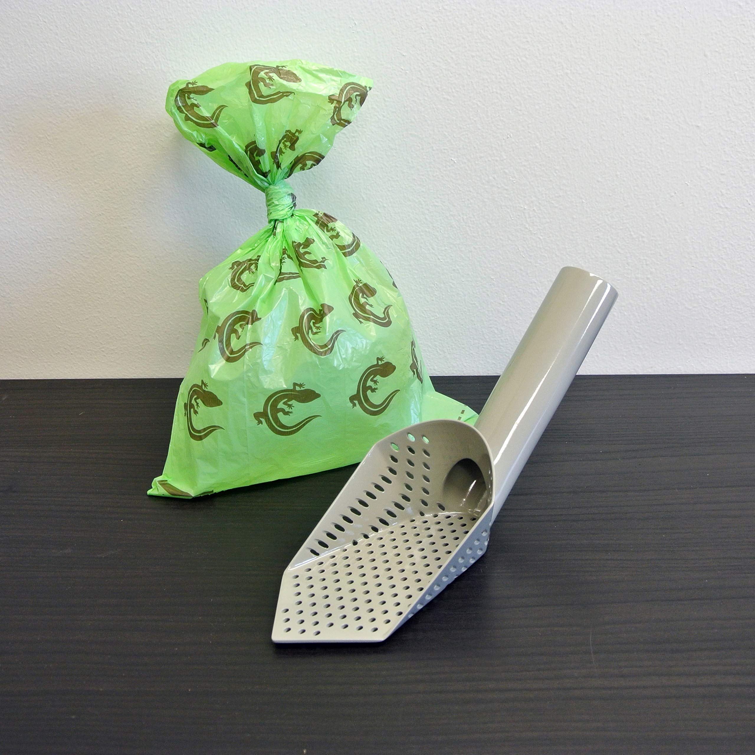 Cold Life Super Scoop Sifter Terrarium Bedding Substrate And Small Pet Cage Cleaner Shovel With 10 Ct Poop Bags