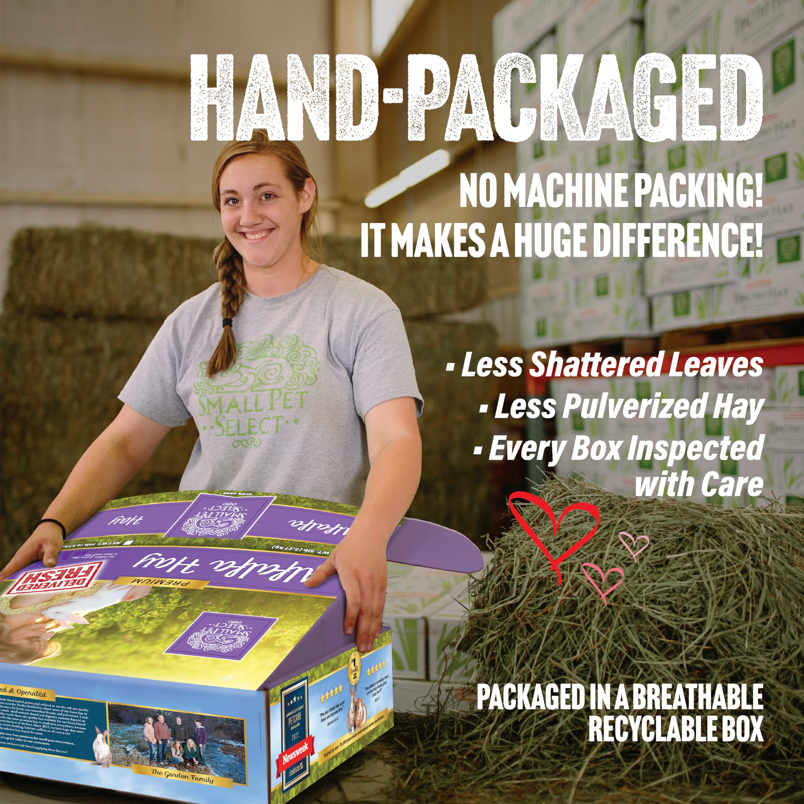 Small Pet Select Alfalfa Hay Pet Food for Young Rabbits, Guinea Pigs, Chinchillas, Tortoises and Other Small Animals, Easy to St