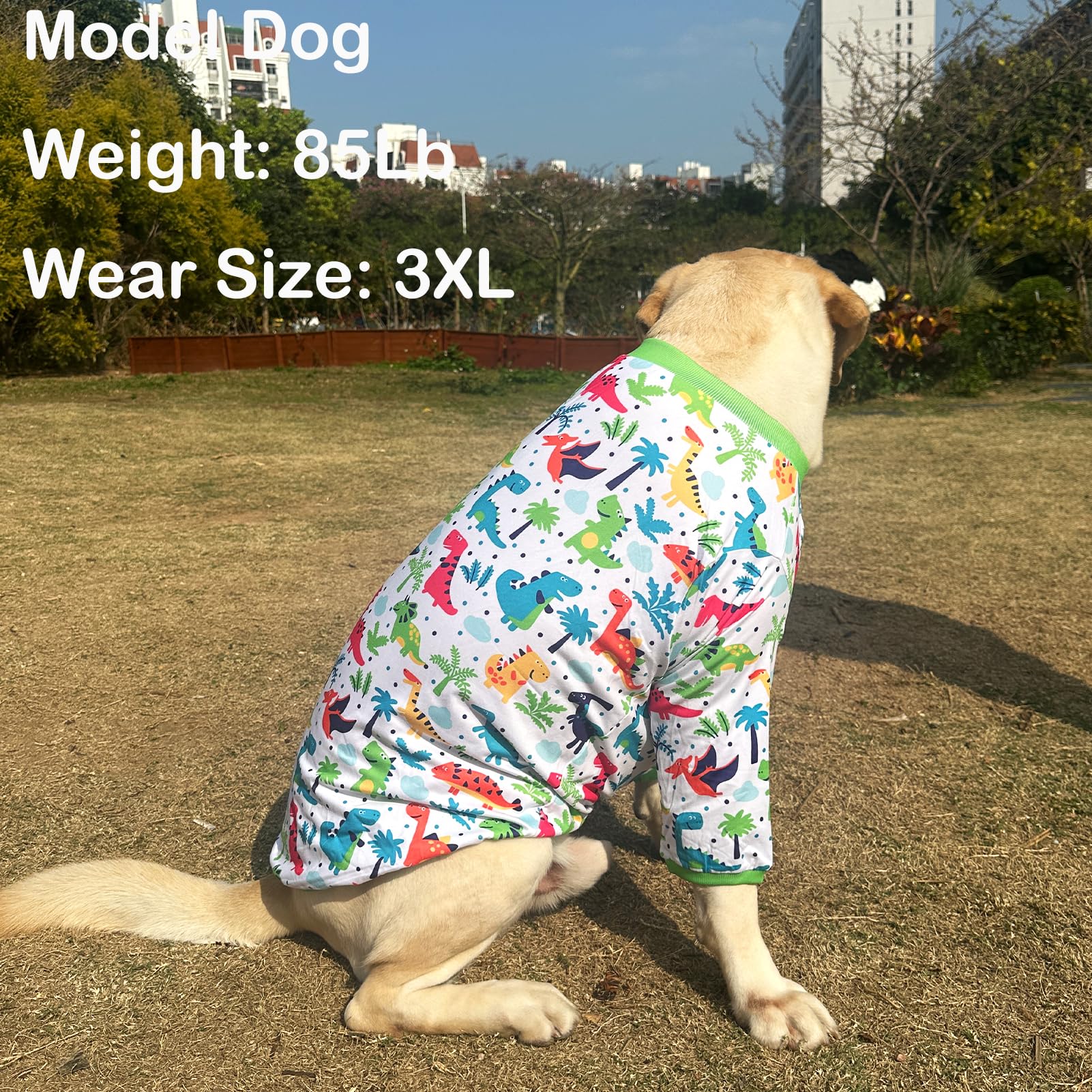 Dogs T Shirt Colorful Dinosaur Prints Dogs Green Shirt Soft Stretchy Summer Clothes for Large Dog Boys Girls Shirt 2X Large Gree