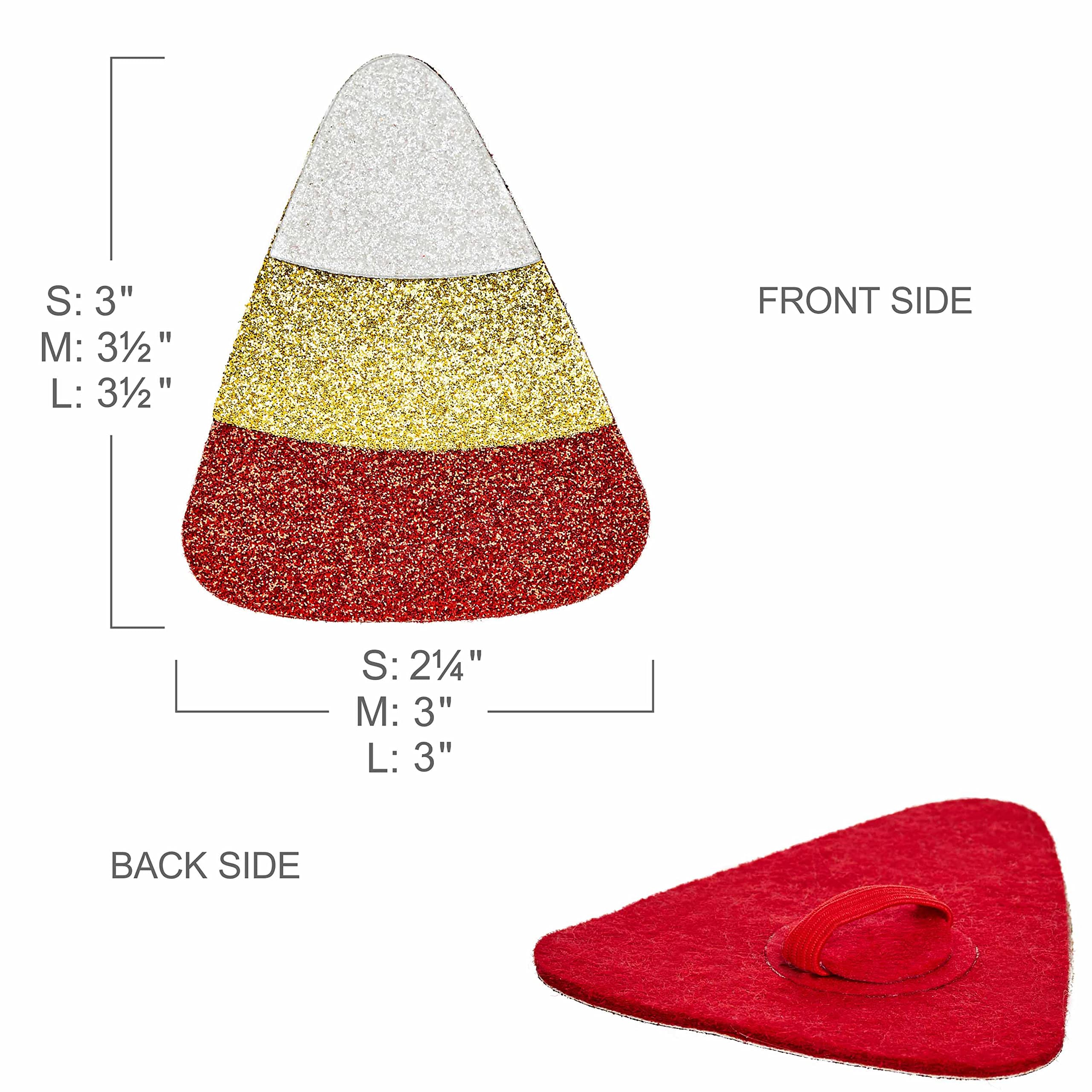 Blueberry Pet Halloween Candy Corn Adjustable Dog Collar With Detachable Glitter Accessory, Large, Neck 18'-26'