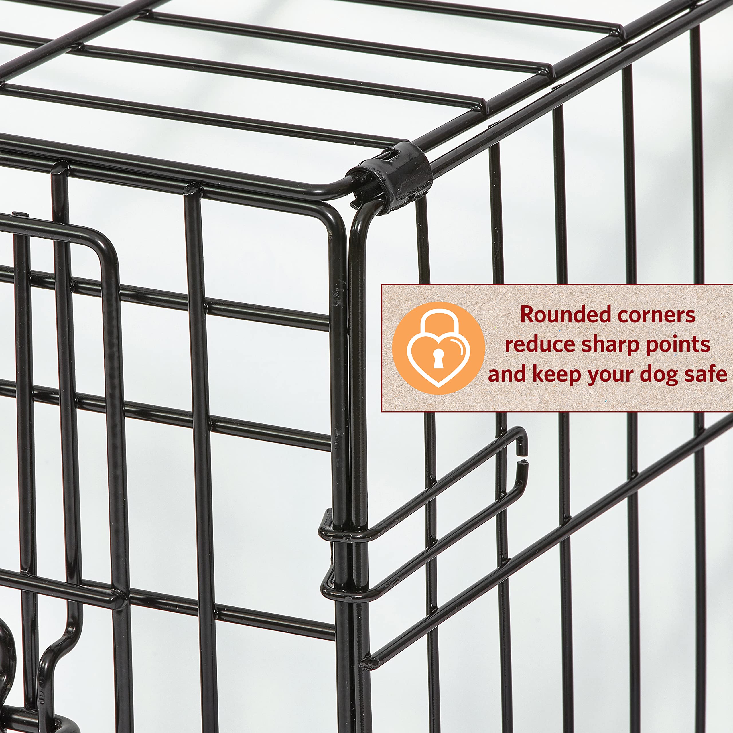 Medium Dog Crate | Midwest Life Stages 30' Double Door Folding Metal Dog Breed Crate | Divider Panel, Floor Protecting Feet & Dog Pan | 30.6L X 19.3W X 21.4H Inches