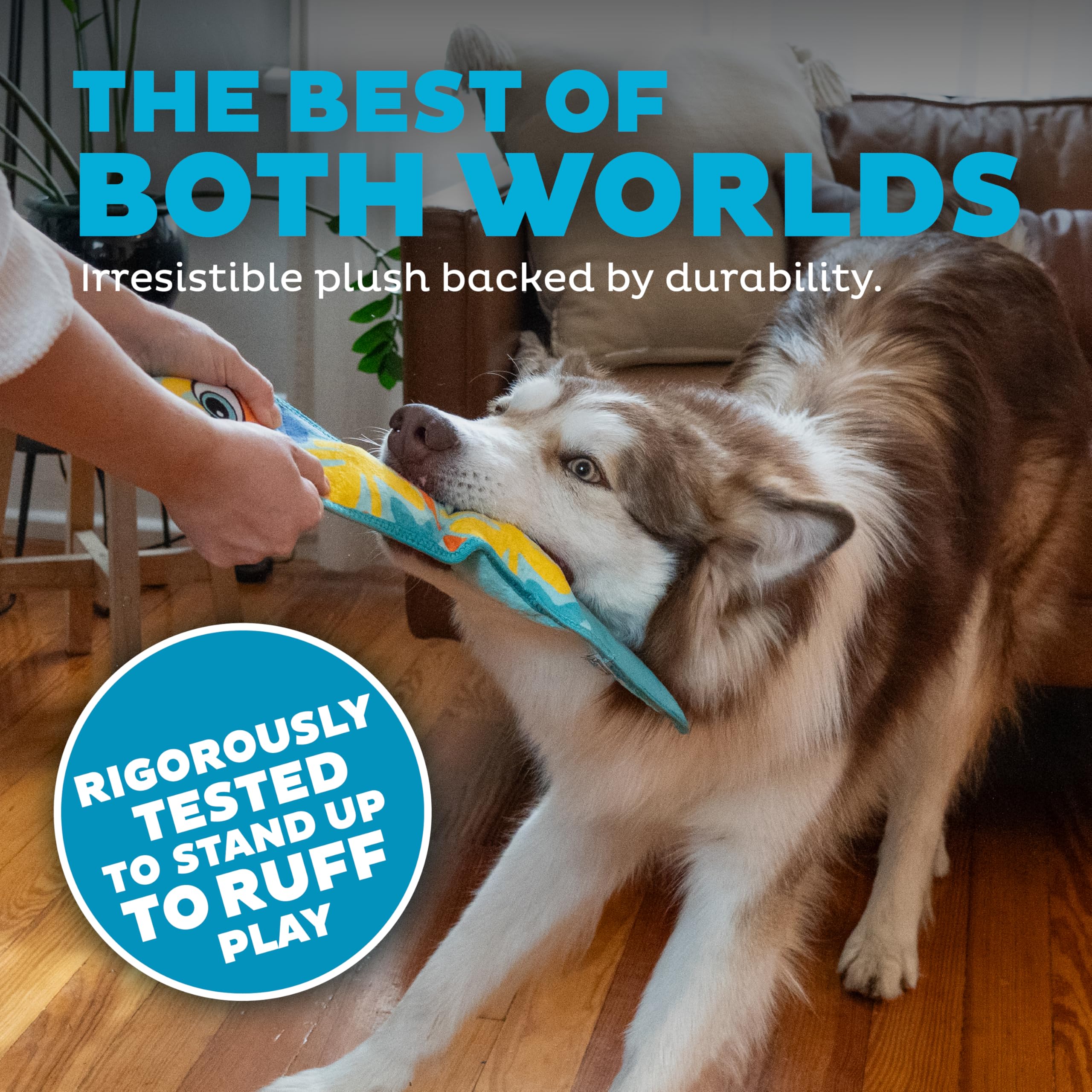 Outward Hound Tough Skinz Snake, Blue, Large