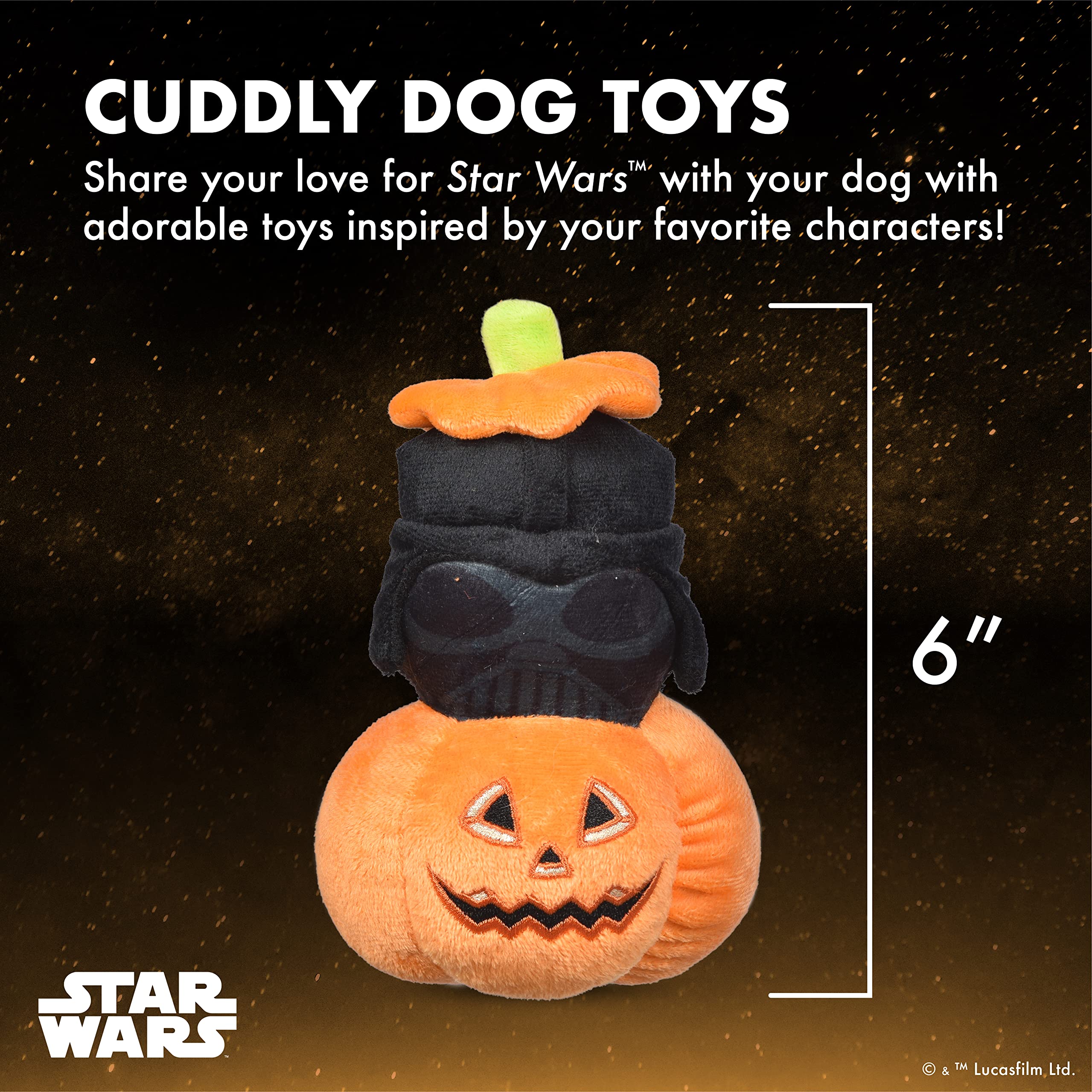 Star Wars Halloween Darth Vader Pumpkin 6    Squeaky Plush Pet Toy | For Pets Squeaky Toy | Dog Toys, Darth Vader | Gifts For Pe