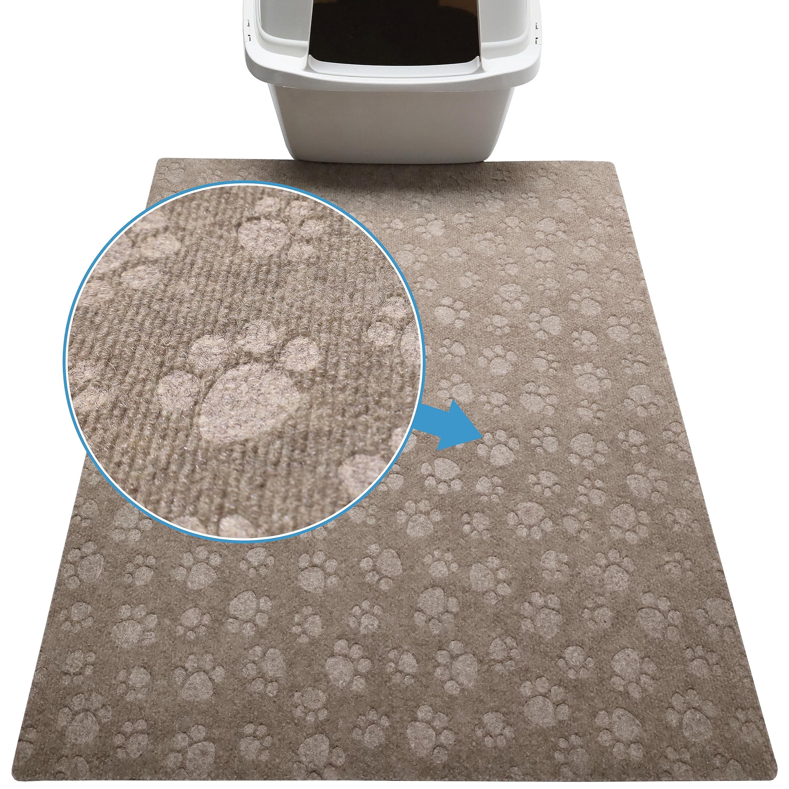 Drymate Premium Cat Litter Trapping Mat (Debossed Paw), Traps Mess From Box, Protects Floors, Urine-Proof, Machine Washable, Soft On Kitty Paws, Absorbent, Waterproof (Usa Made, Recycled Content)