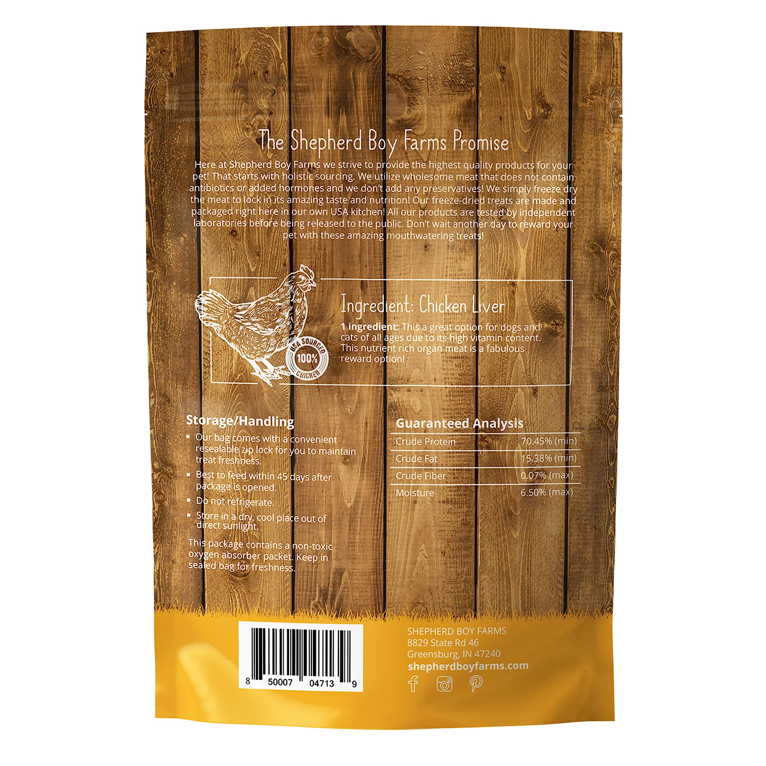 Shepherd Boy Farms Freeze Dried Dog and Cat Treats, Chicken Liver, All Natural Single Ingredient Freeze-Dried Dog Treat & Snacks