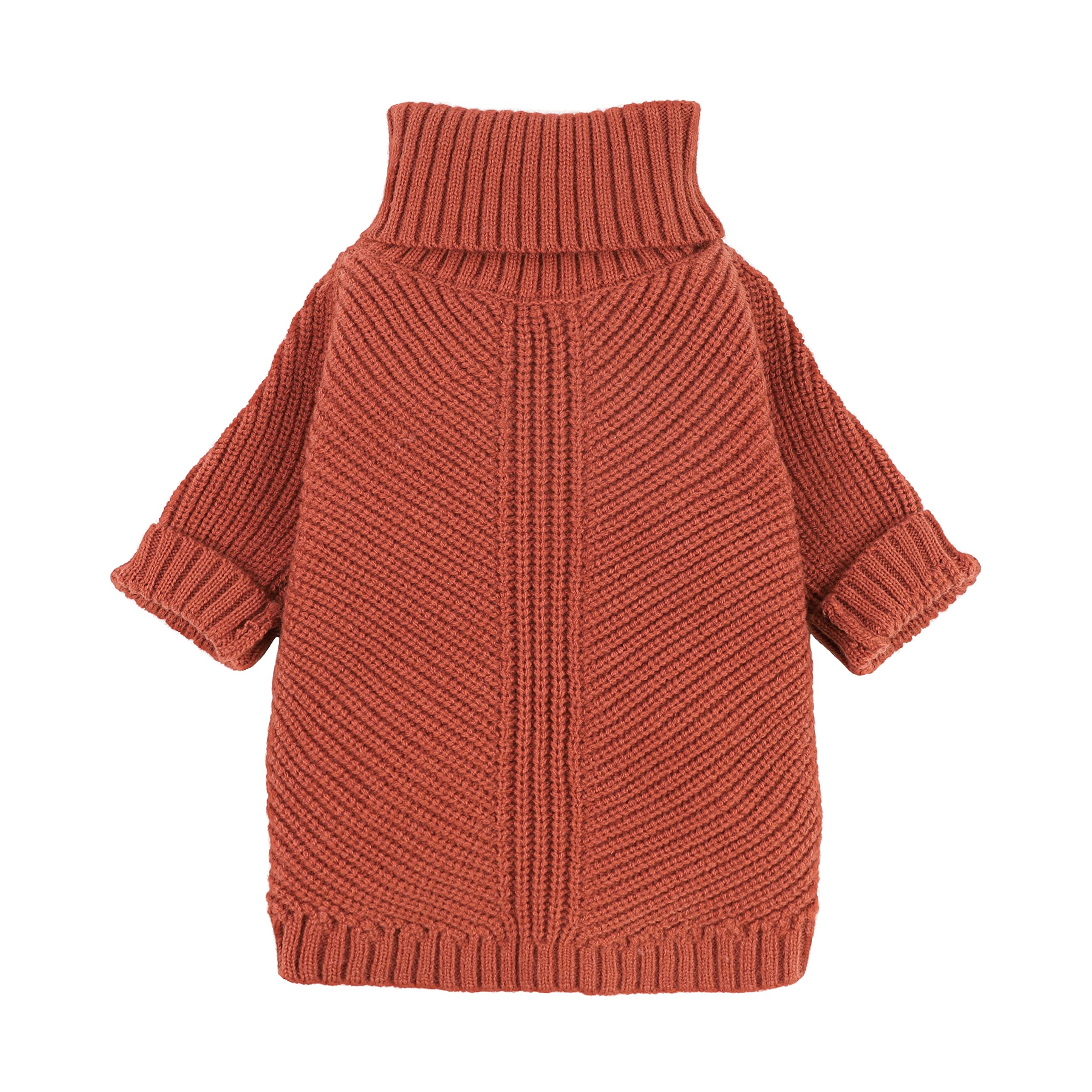 Fitwarm Thermal Knitted Dog Sweater Doggy Winter Coat Pet Clothes Doggie Turtleneck Jacket Puppy Outfits Cat Sweatsuit Red Large