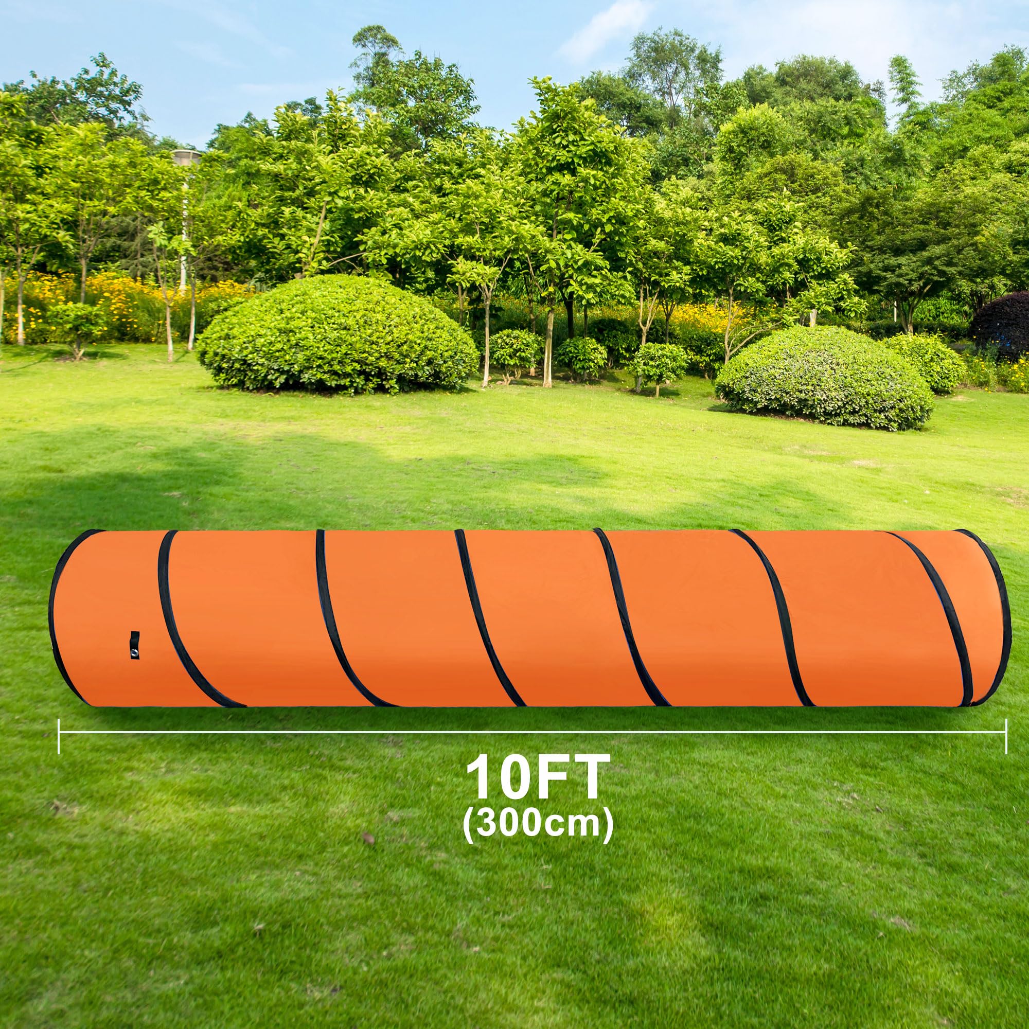 Geerduo Dog Agility Tunnel, Dog Agility Equipment, Dog Agility Training With Carry Bag (Orange)