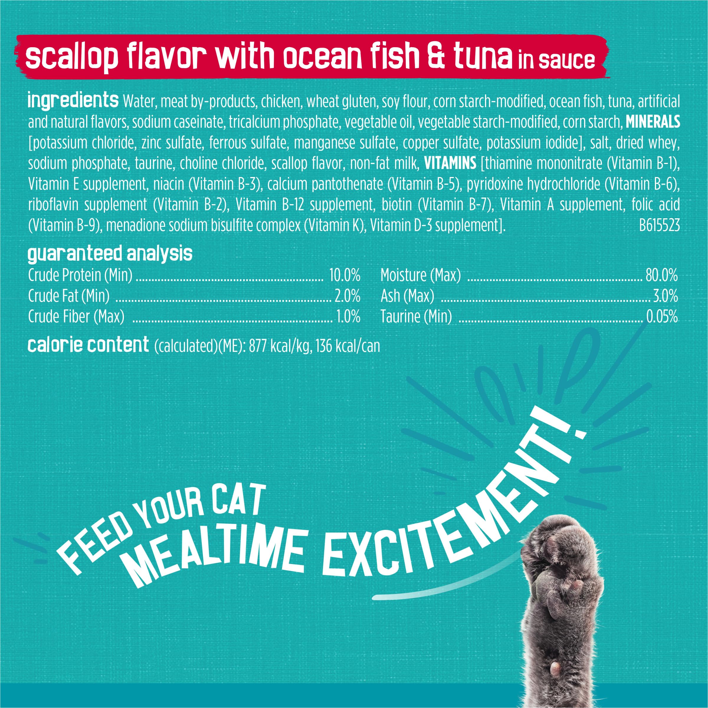 Purina Friskies Wet Cat Food Variety Pack, Tasty Treasures Prime Filets (With Ocean Fish and Tuna, With Chicken and With Turkey)