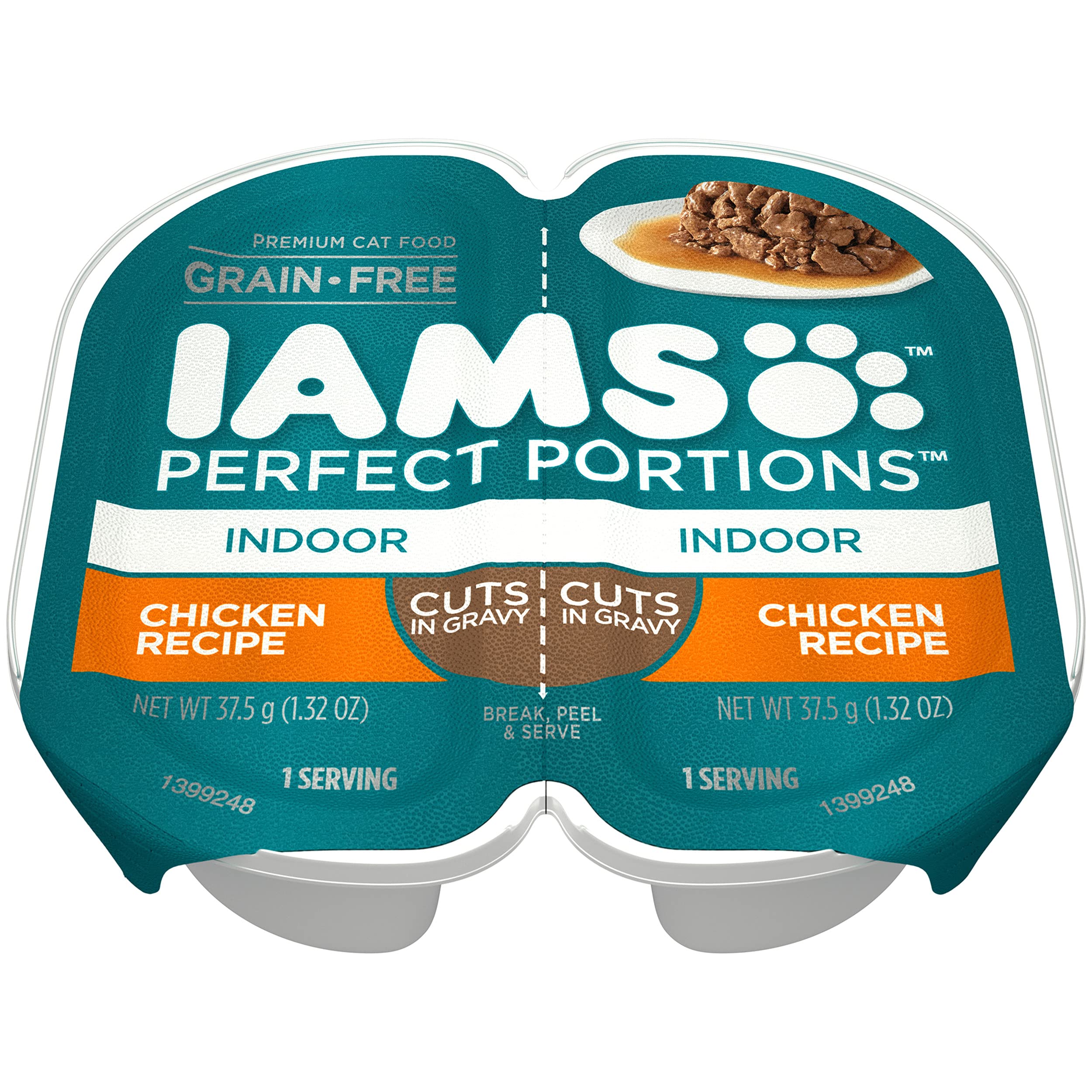 Iams Perfect Portions Grain Free Wet Cat Food, Chicken Recipe, 2.6 oz Twin-Pack, Brown, Model 10166015